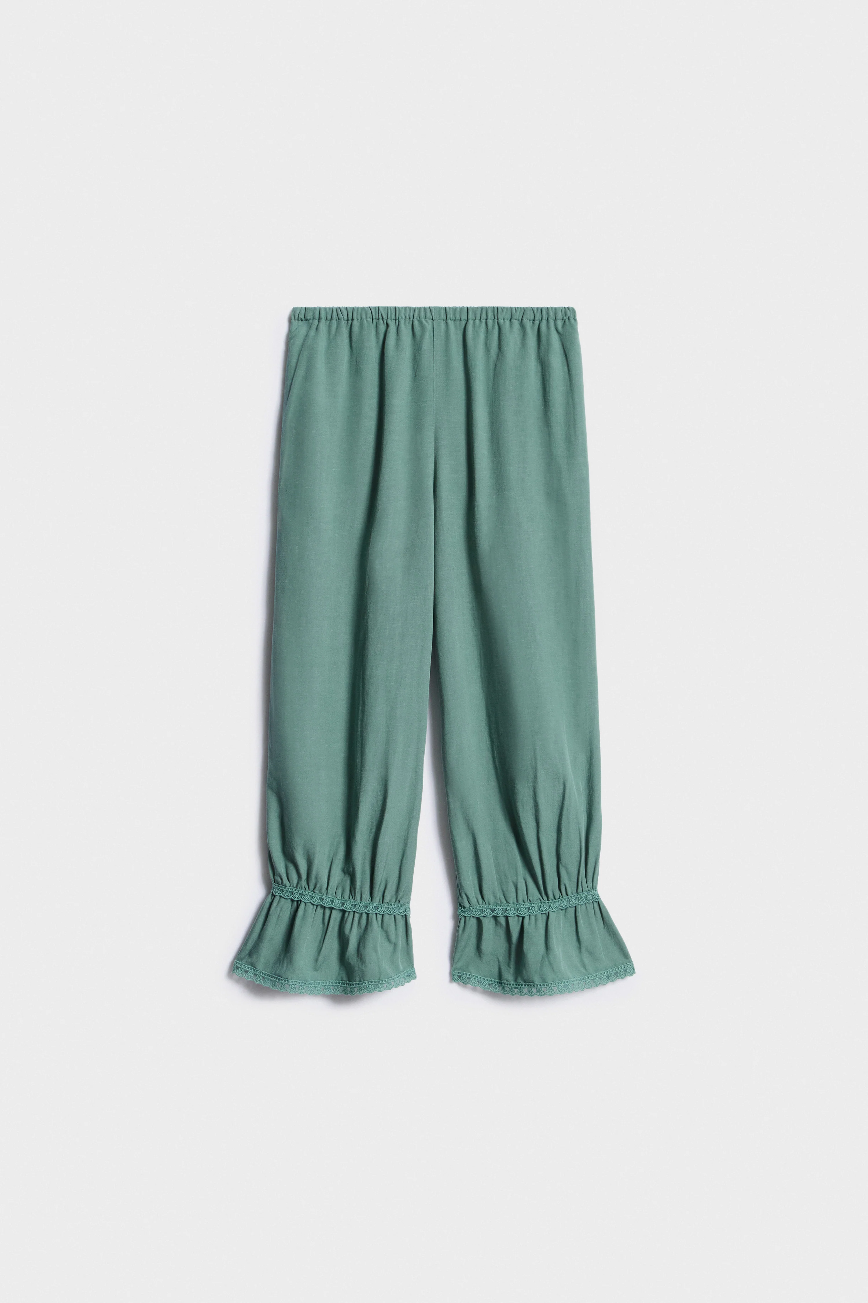 LACE-TRIMMED VISCOSE-BLEND TROUSERS - Image 5