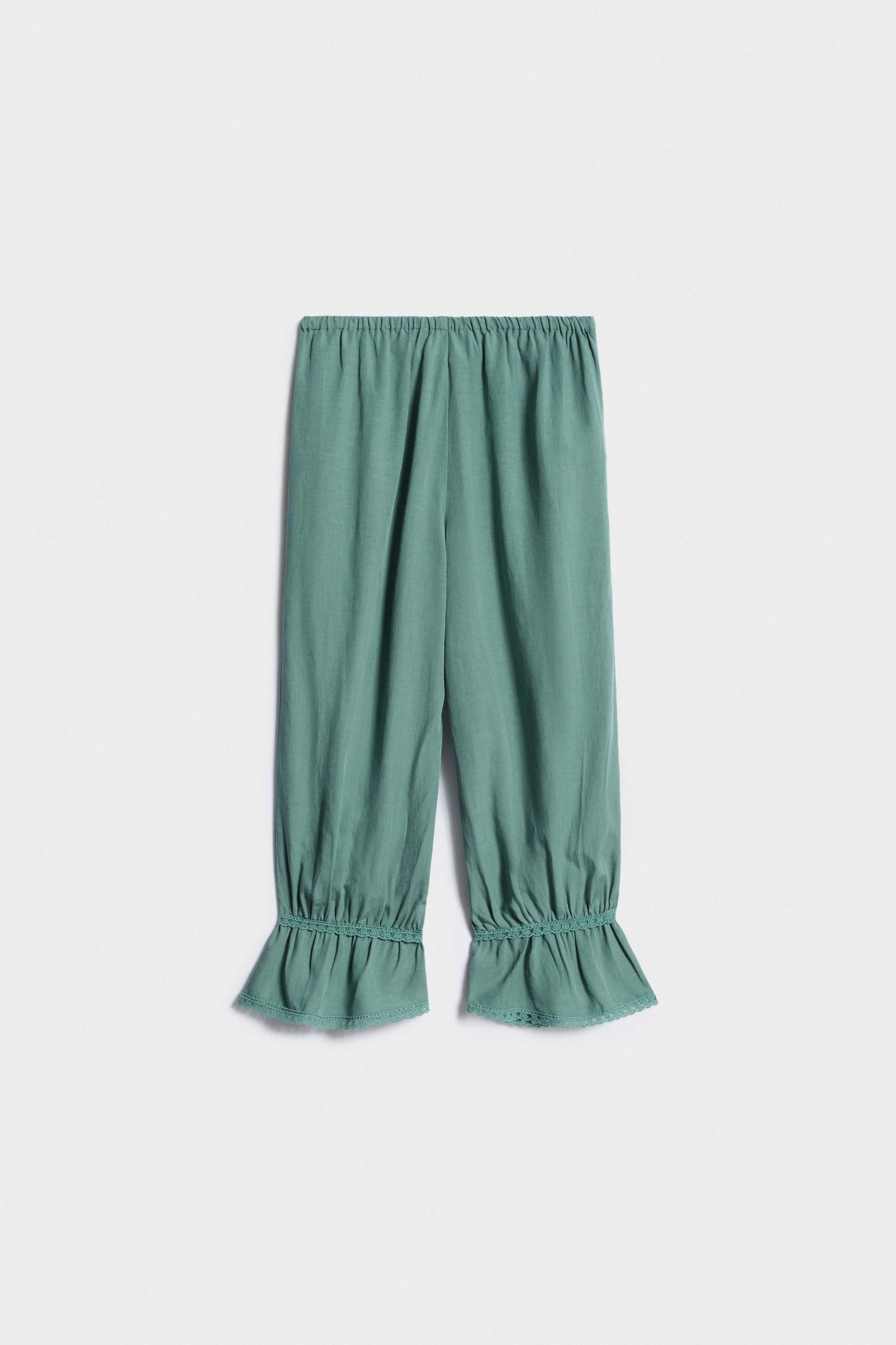 LACE-TRIMMED VISCOSE-BLEND TROUSERS - Image 6