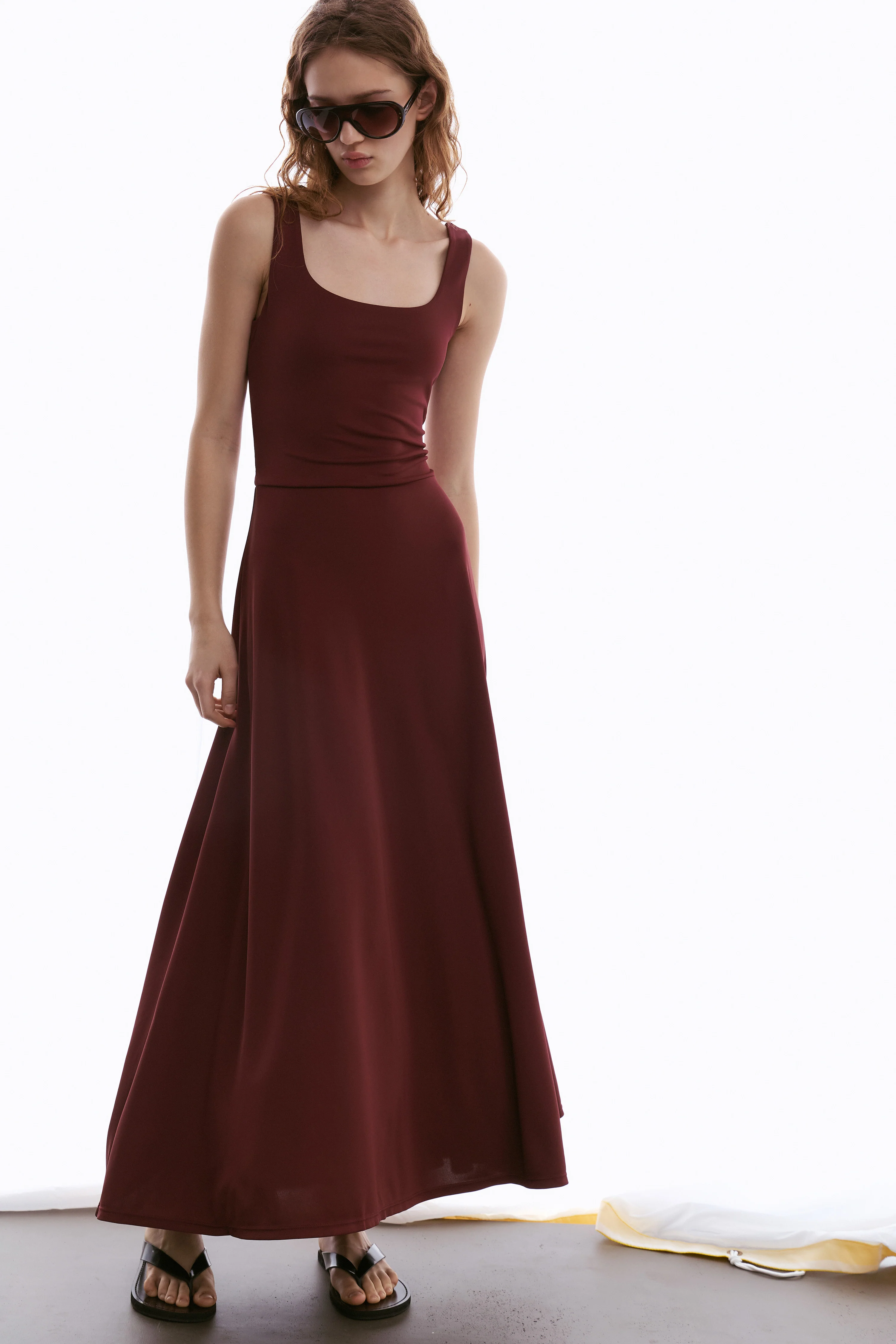 LACING-DETAIL JERSEY DRESS