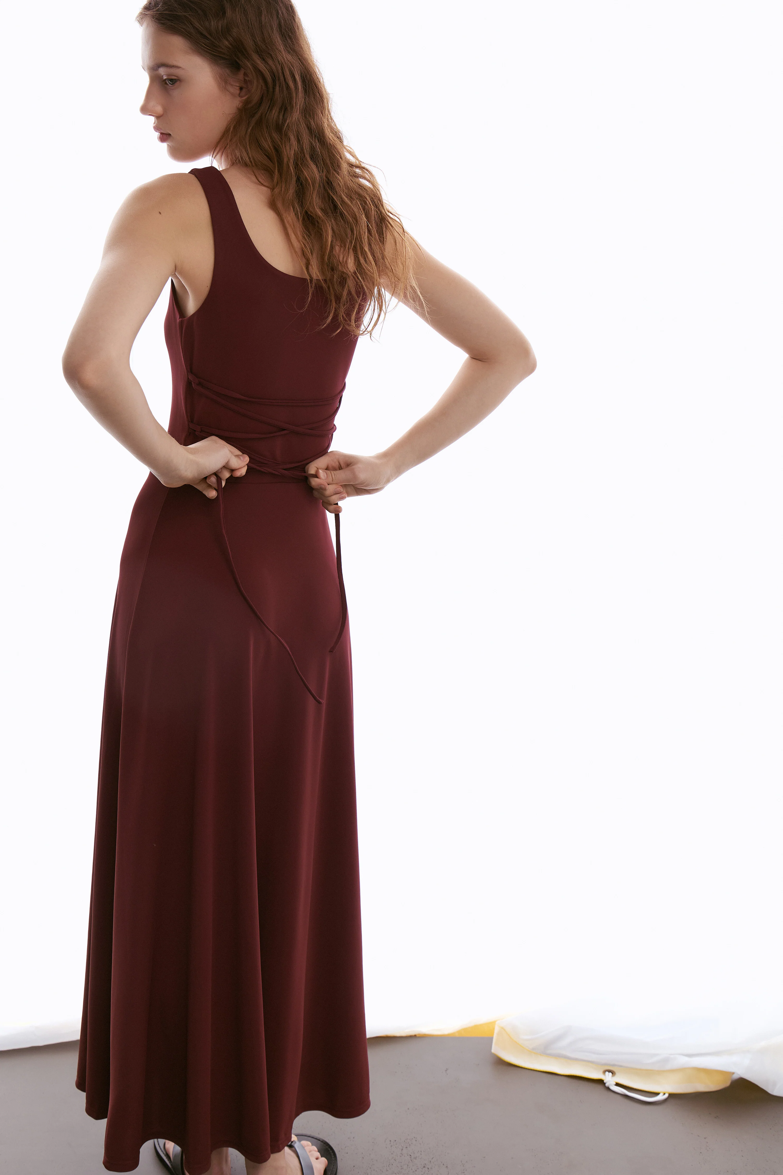 LACING-DETAIL JERSEY DRESS - Image 4