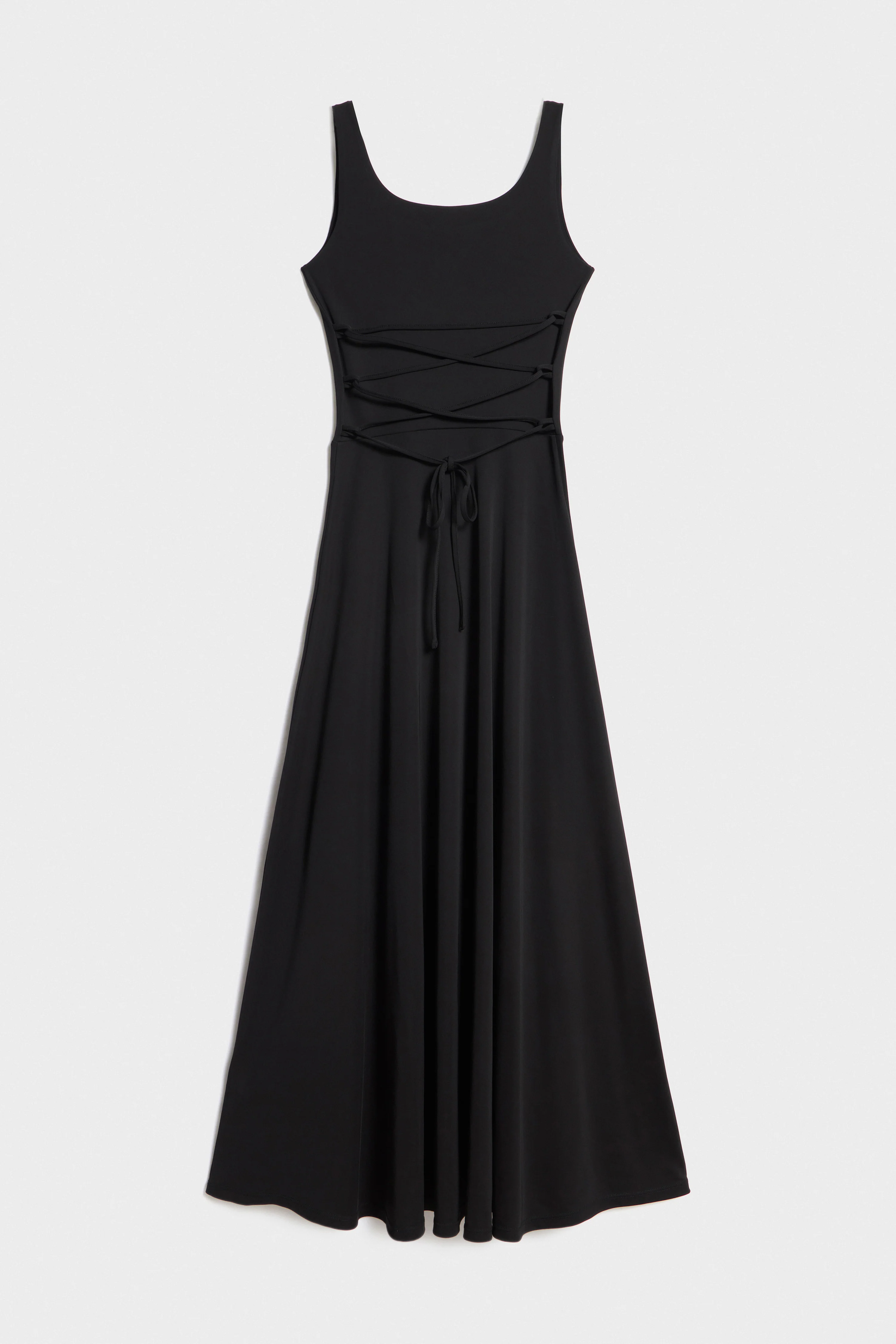 LACING-DETAIL JERSEY DRESS - Image 6
