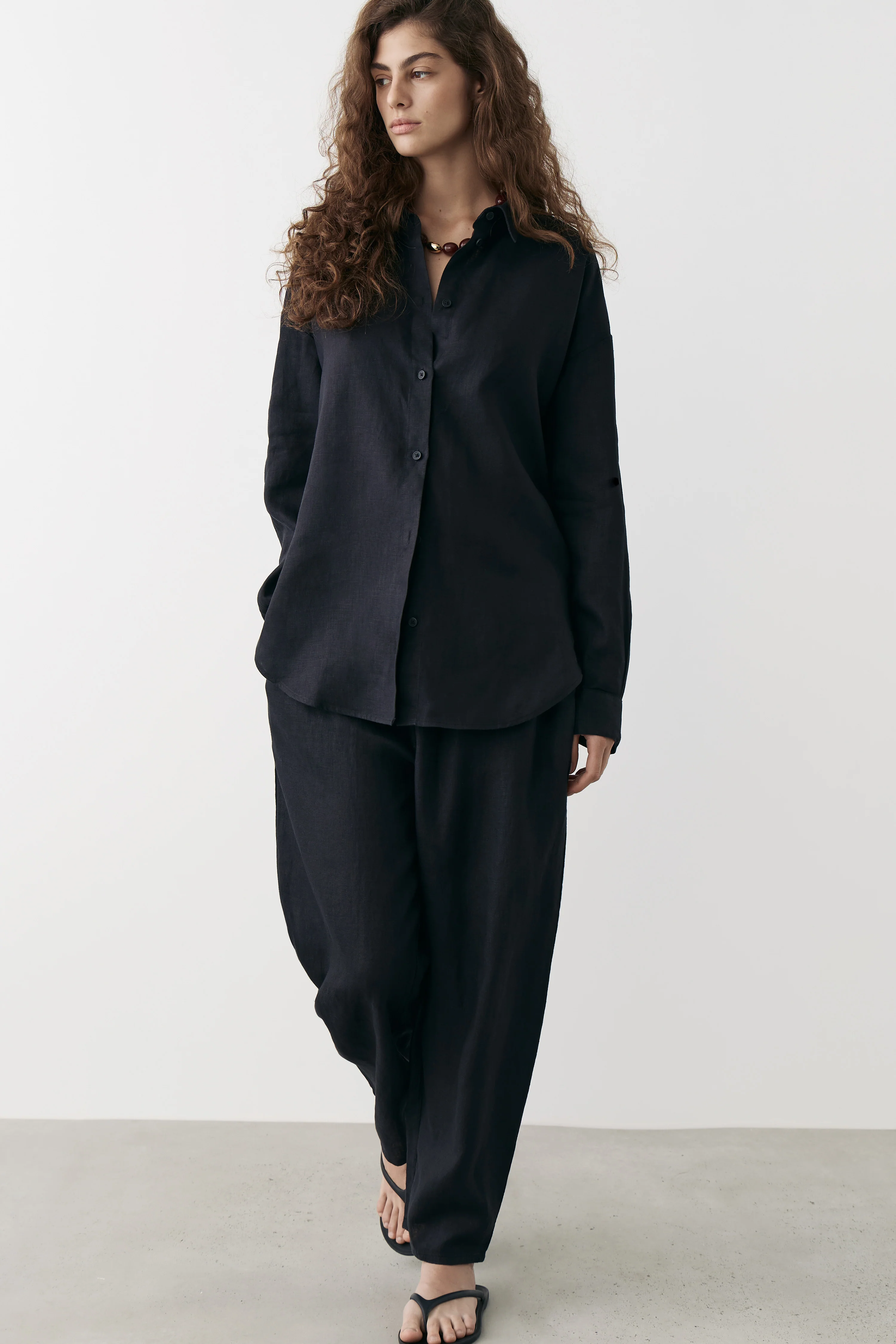 LINEN BAGGY TROUSERS - Image 3