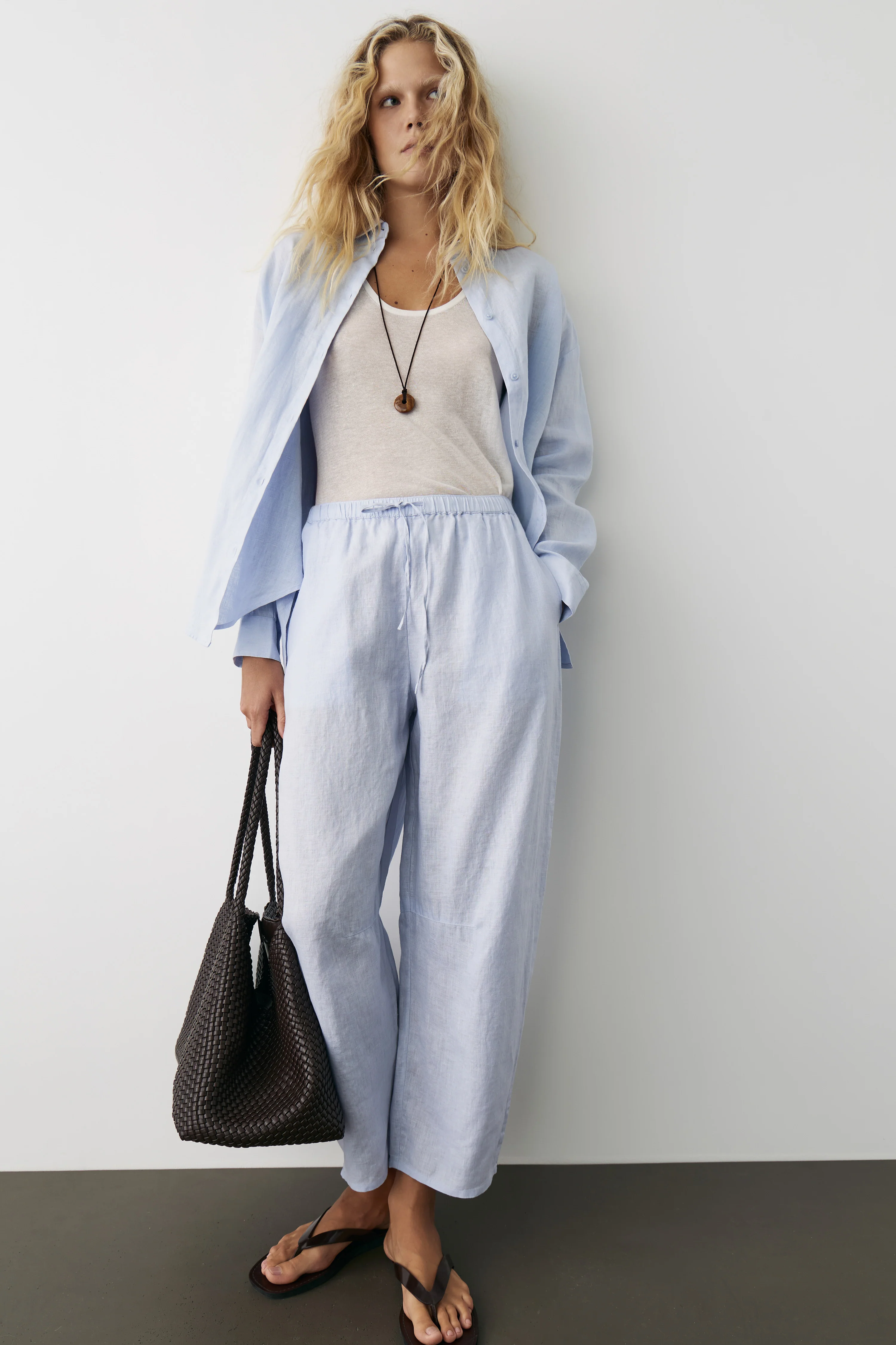 LINEN BAGGY TROUSERS - Image 2