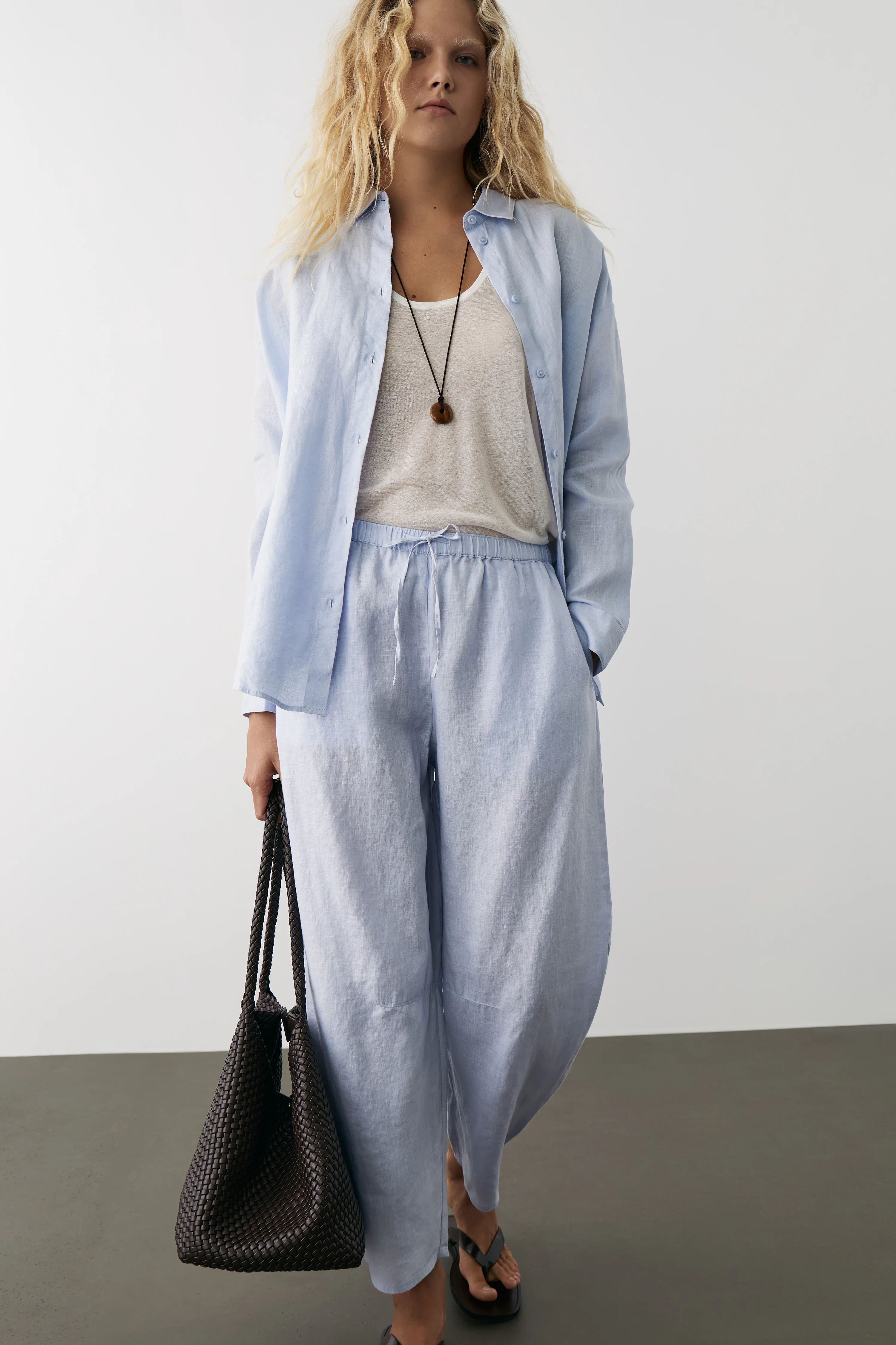 LINEN BAGGY TROUSERS - Image 4