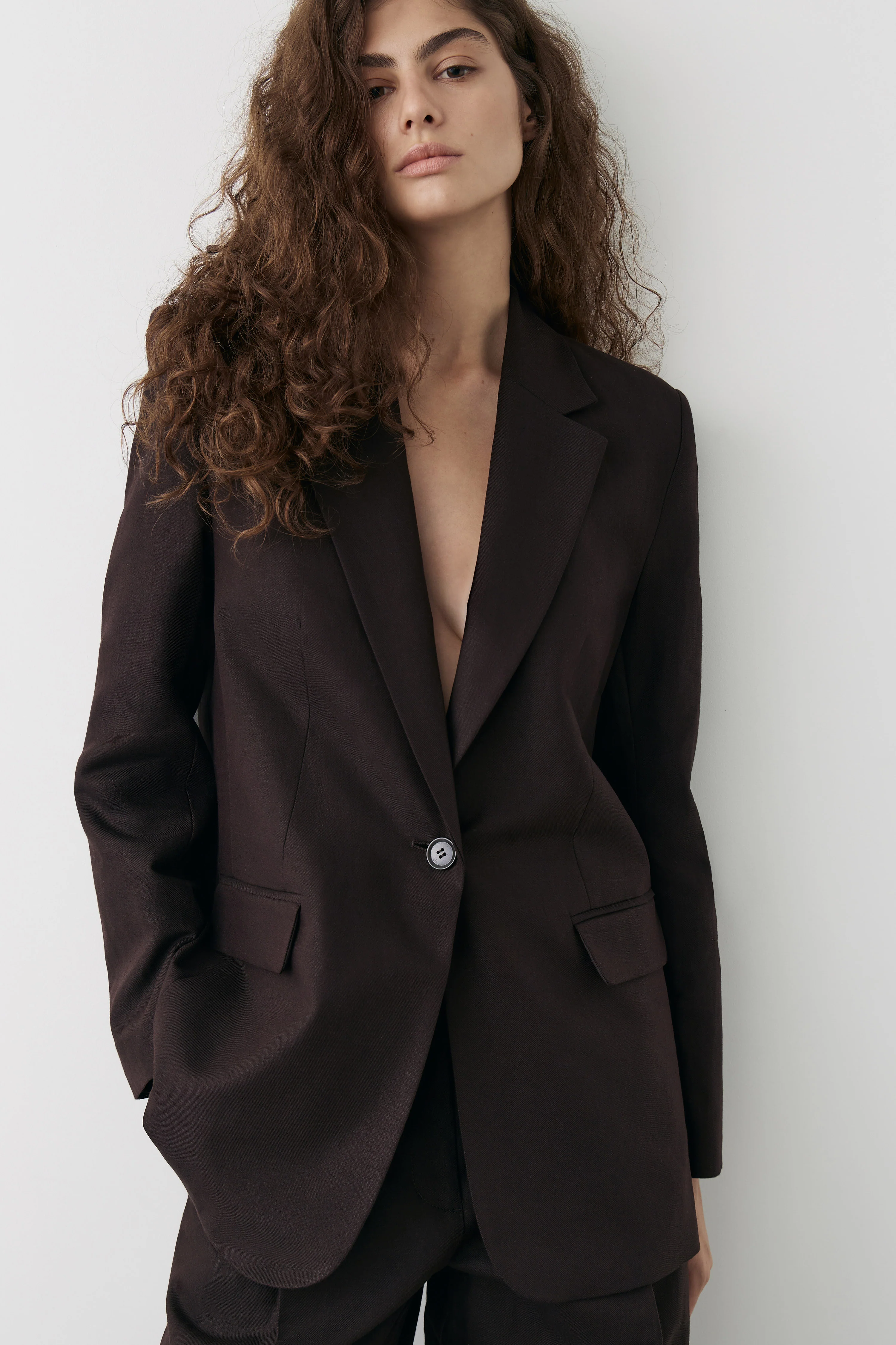 LINEN-BLEND BLAZER
