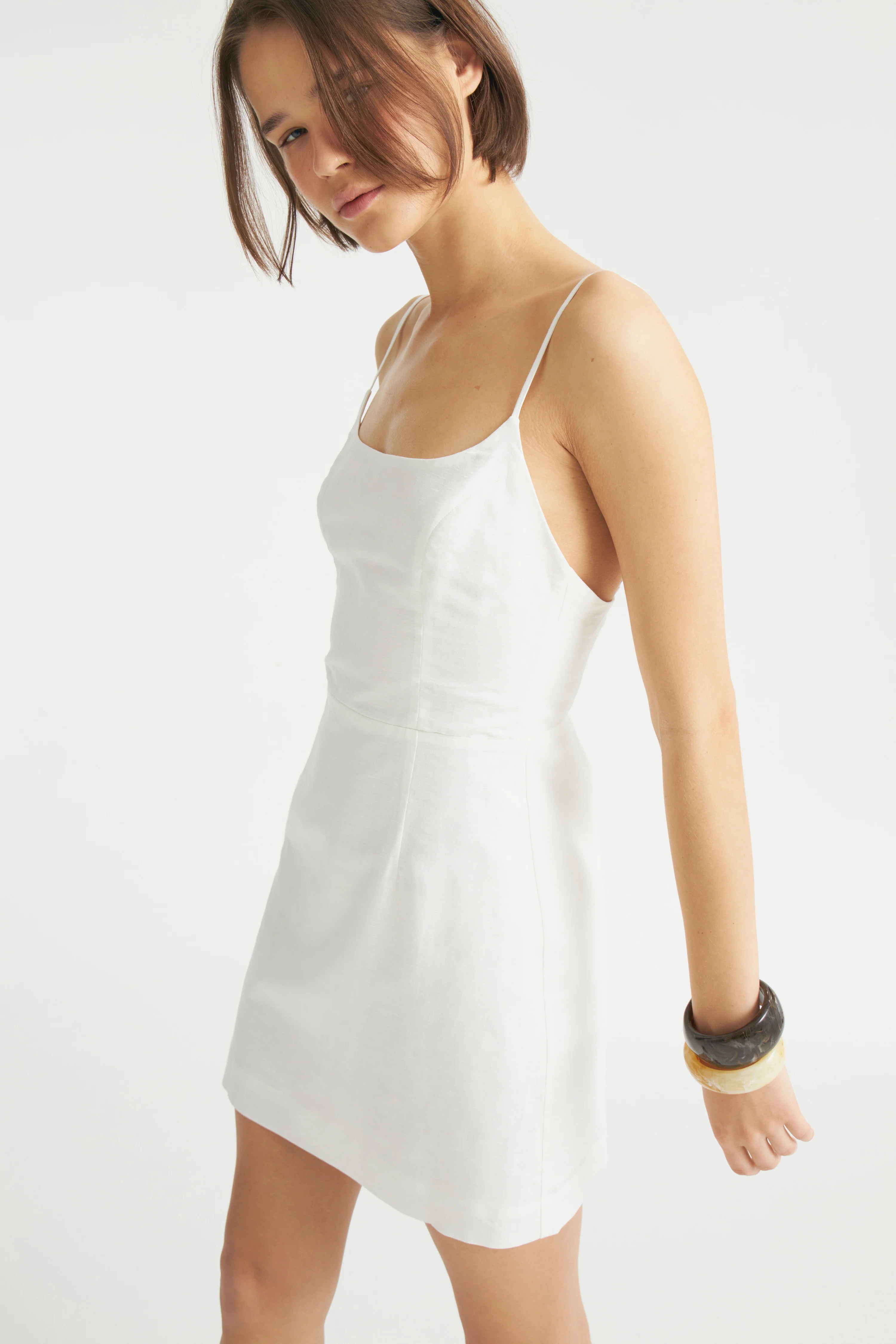 LINEN BLEND MINI DRESS - Image 3