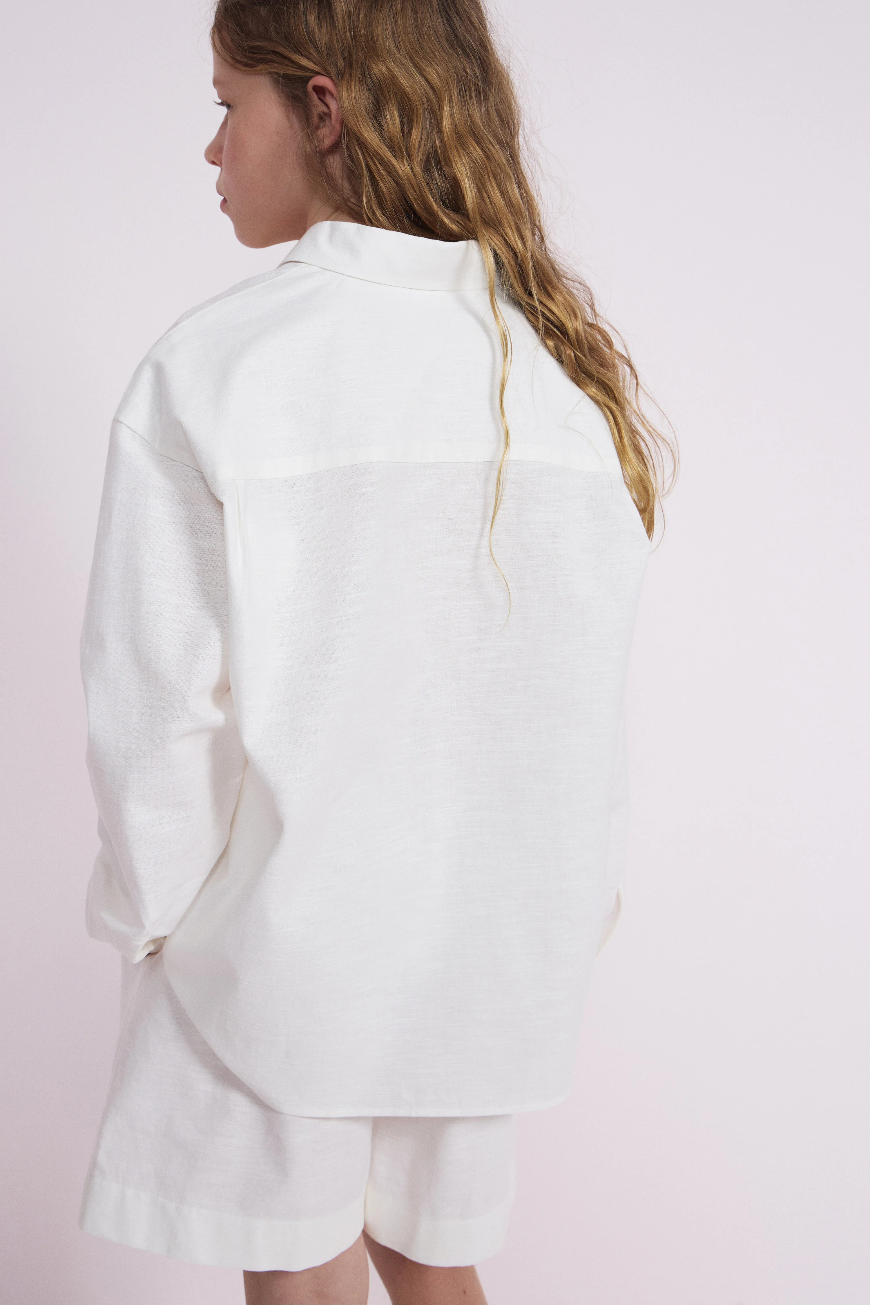 STRAIGHT-LEG COTTON-LINEN SHORTS - Image 3