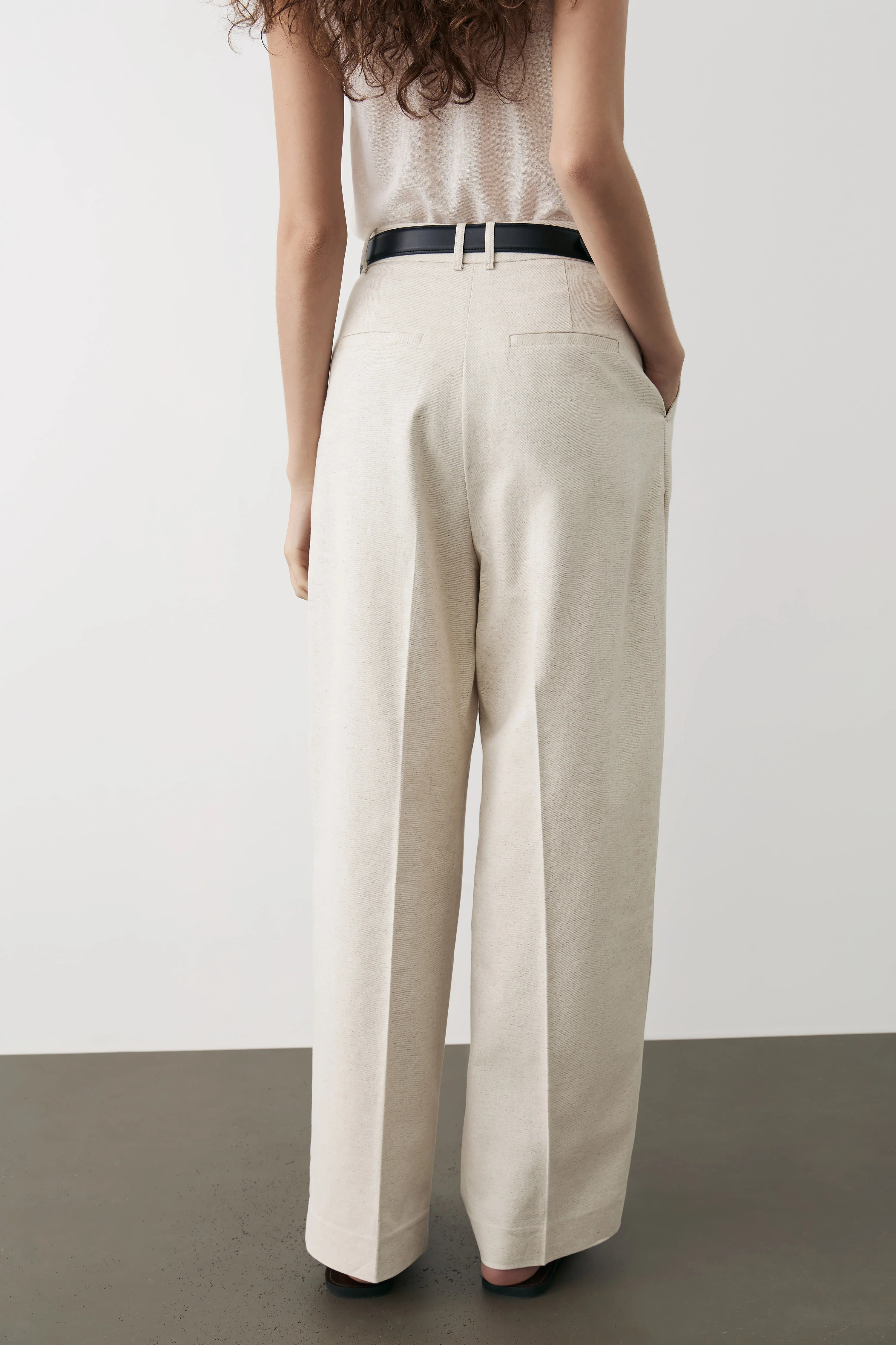 BELTED COTTON-LINEN TROUSERS - Image 4