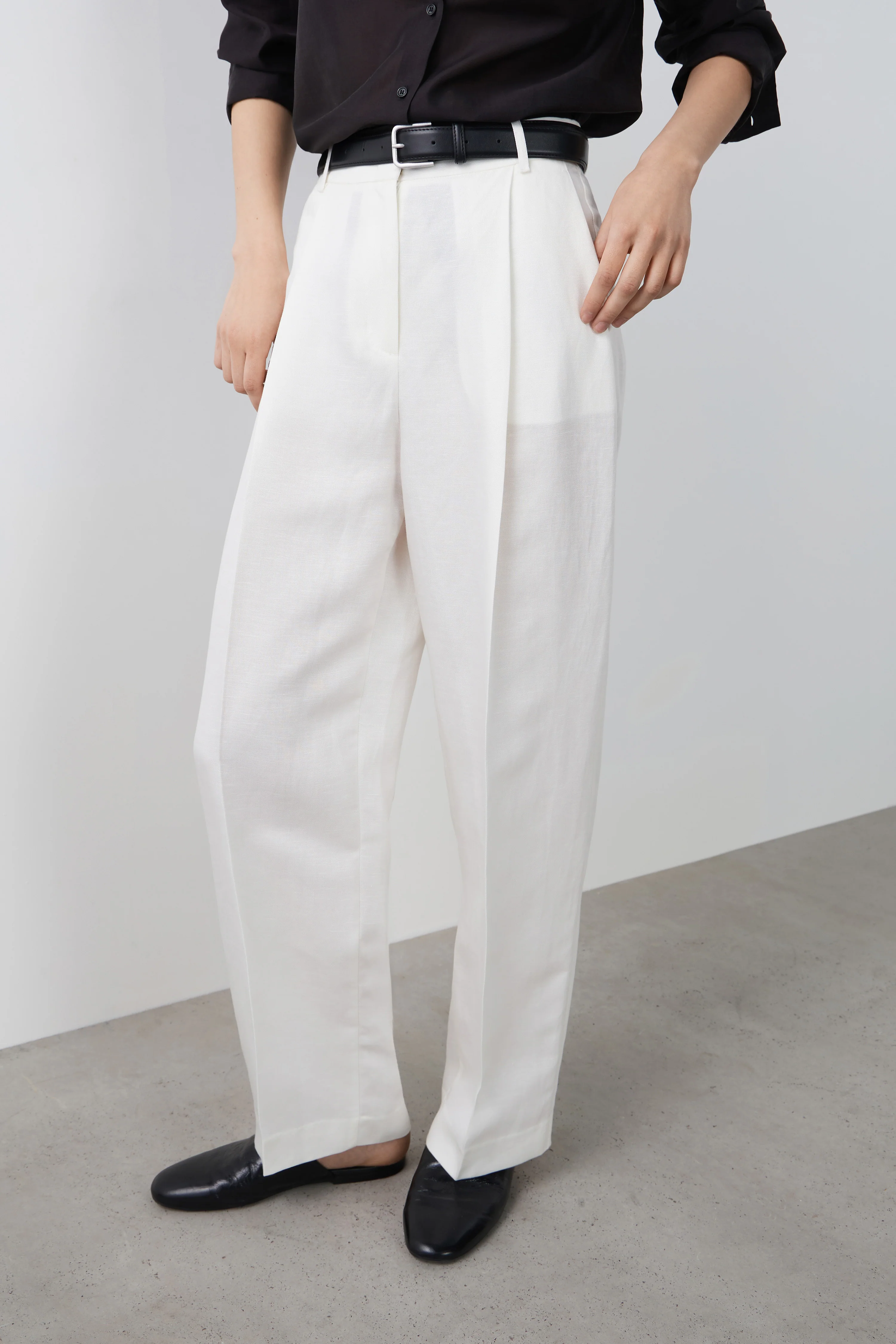 BELTED LYOCELL-LINEN TROUSERS - Image 4