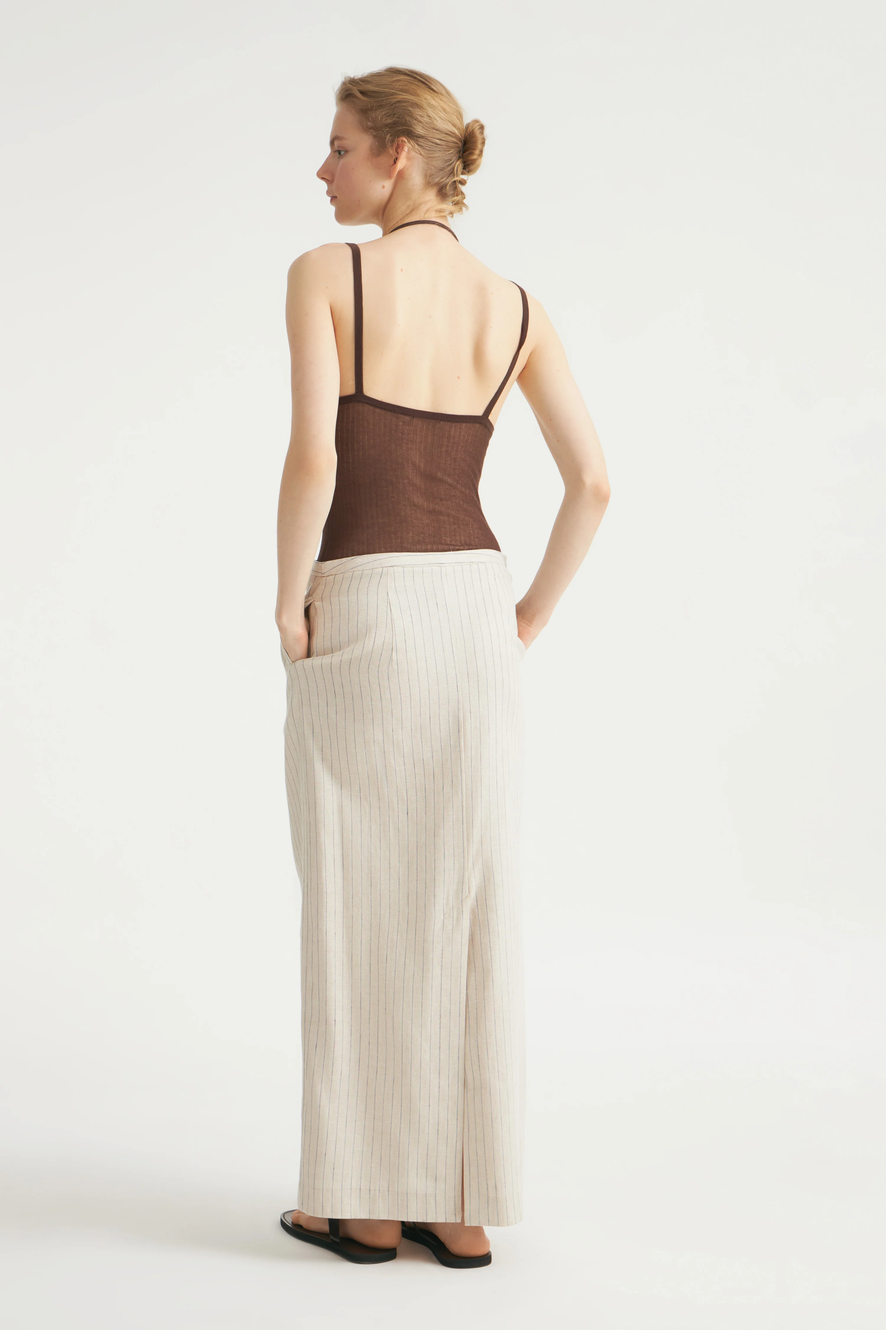LINEN-COTTON MAXI SKIRT - Image 4
