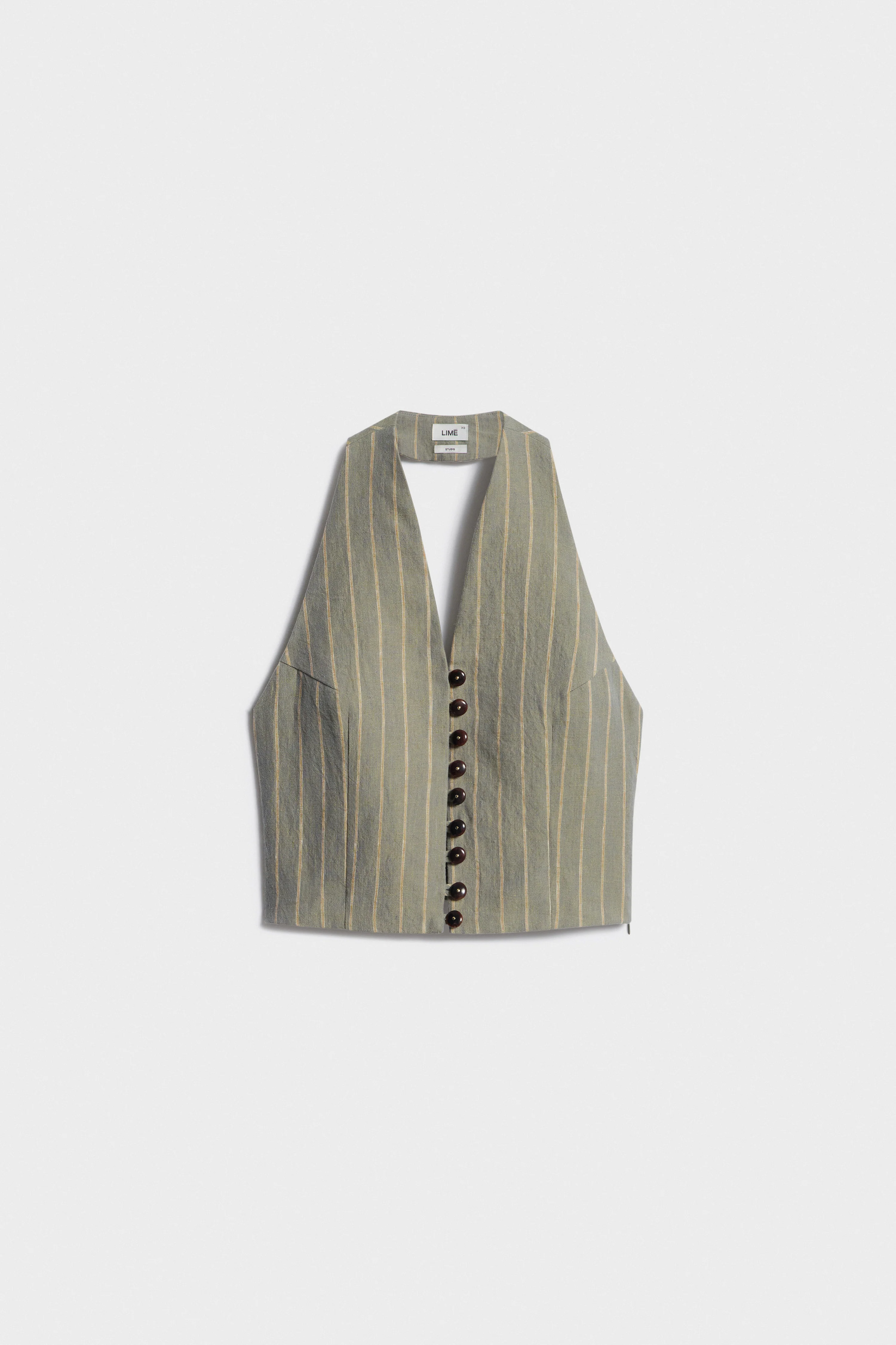 LINEN HALTERNECK WAISTCOAT - Image 3