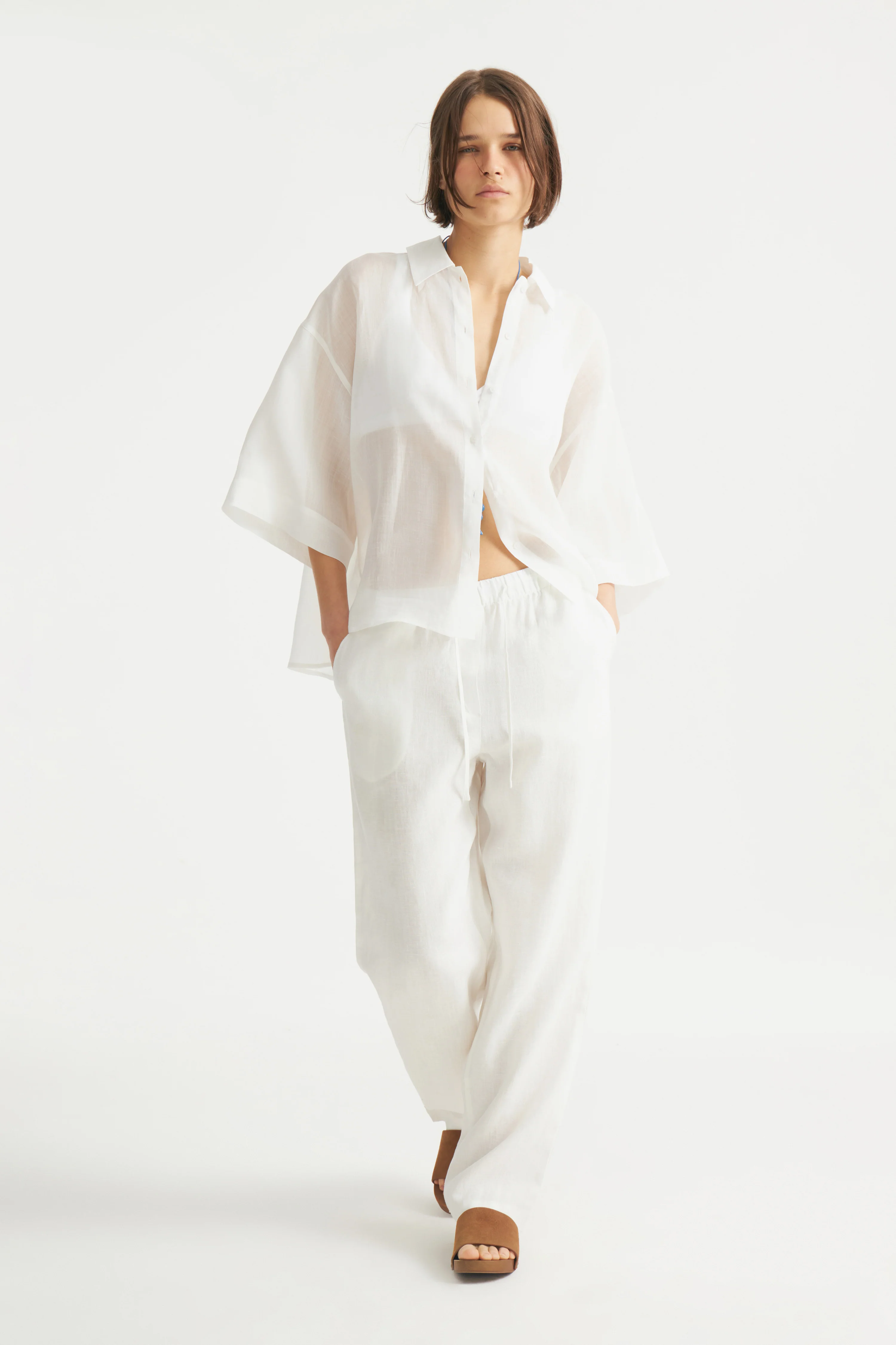 CROPPED LINEN TROUSERS - Image 4