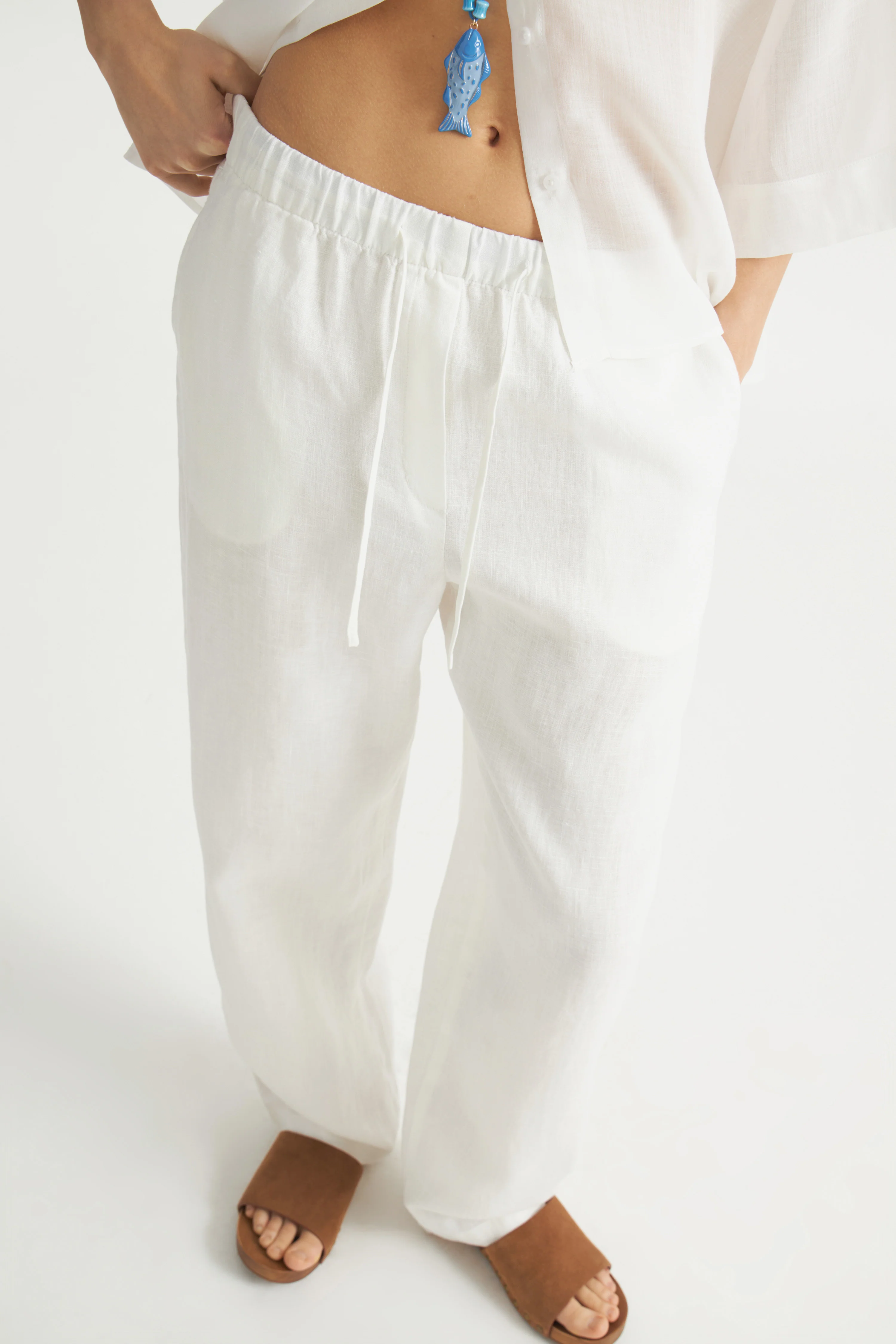CROPPED LINEN TROUSERS - Image 5