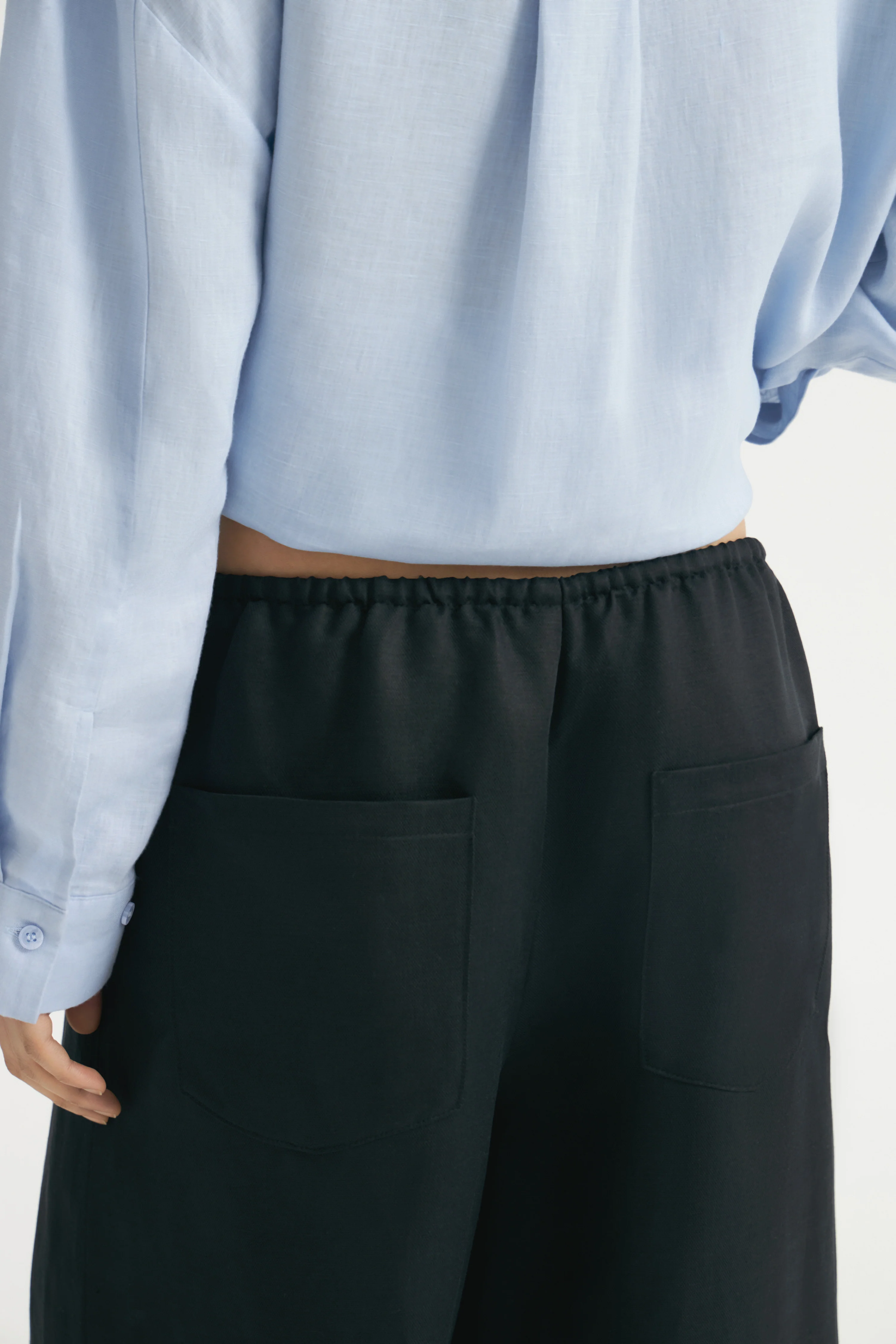 LINEN-LYOCELL WIDE TROUSERS - Image 4