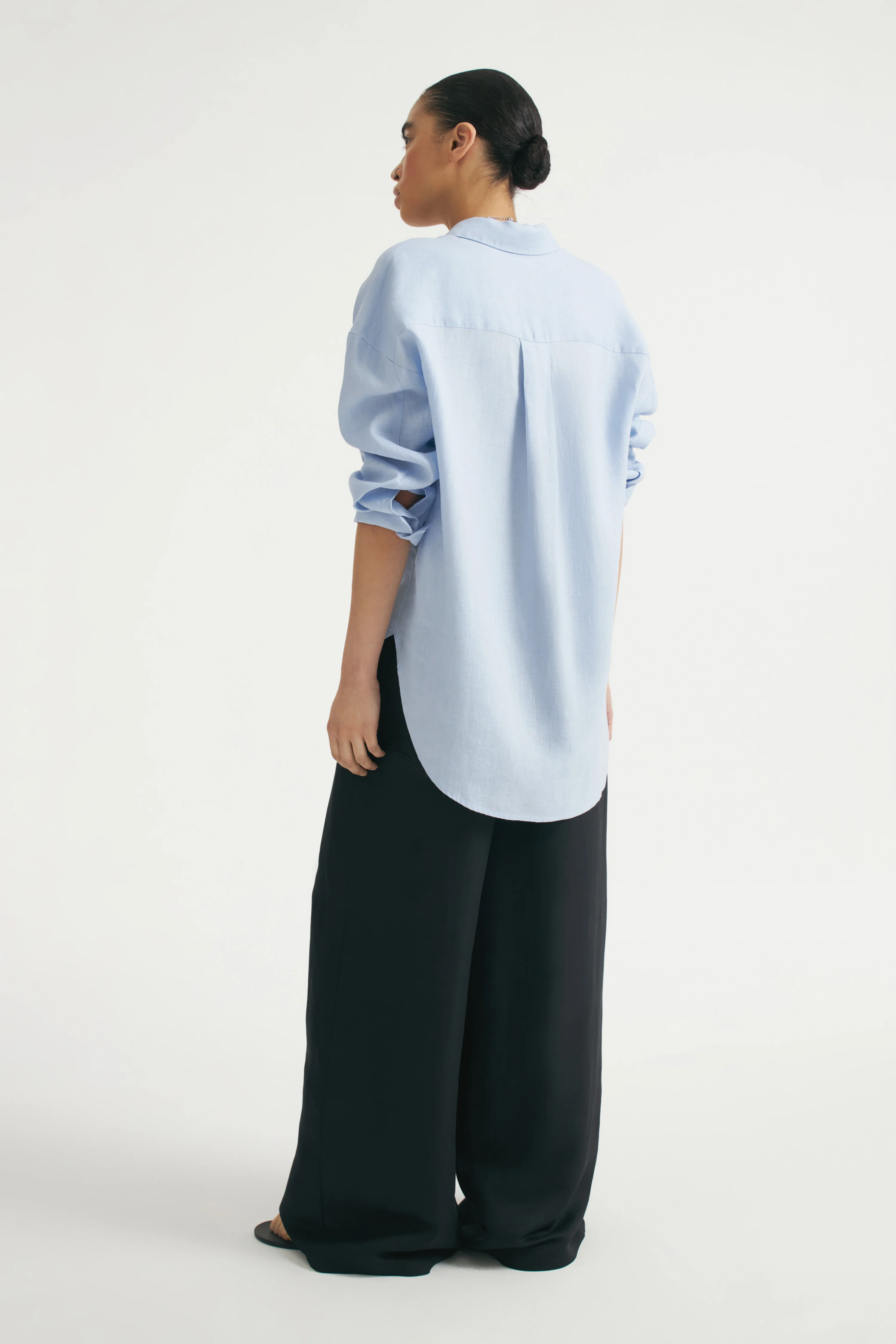 LINEN-LYOCELL WIDE TROUSERS - Image 5