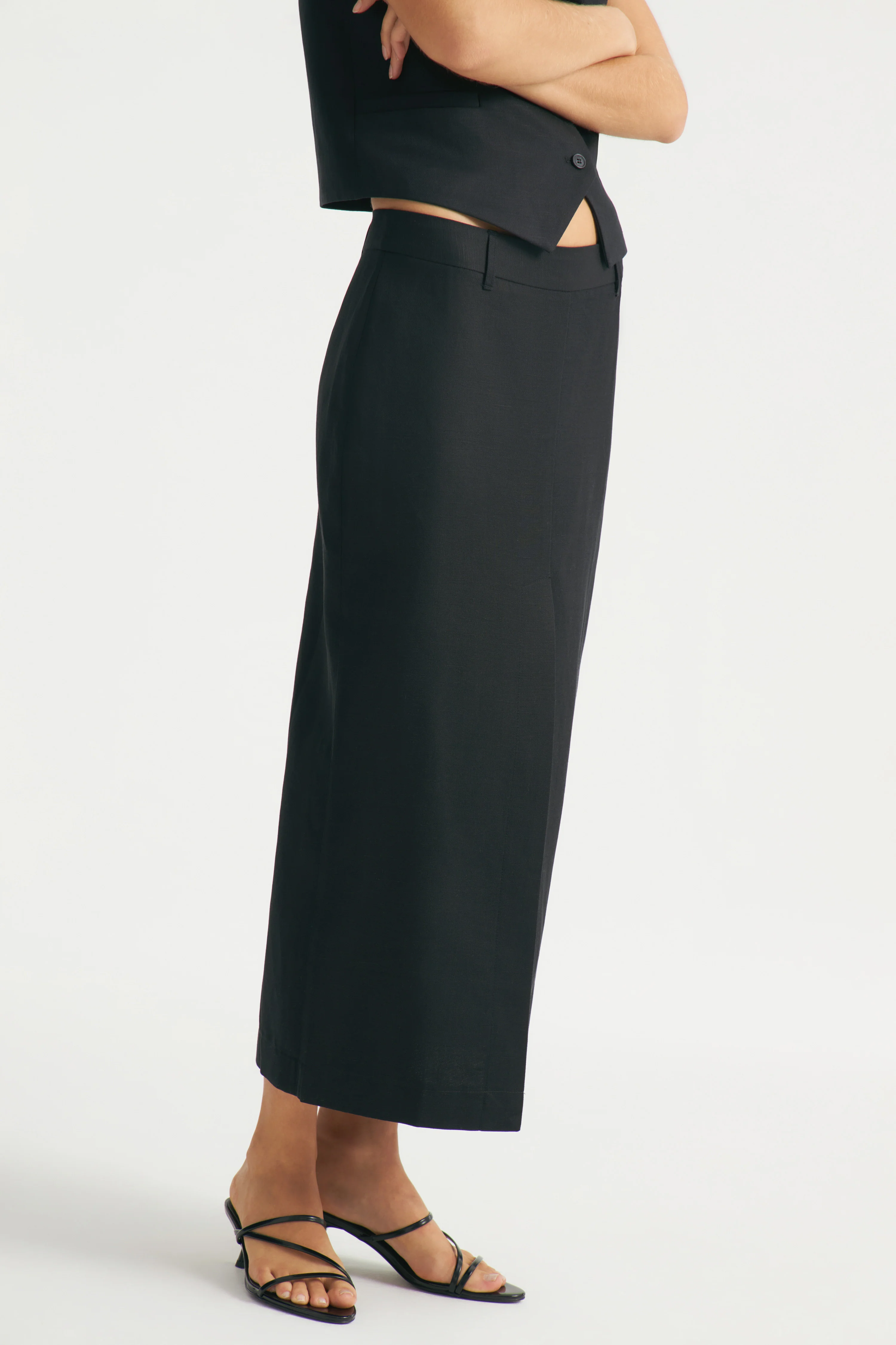 LINEN MIDI SKIRT - Image 8