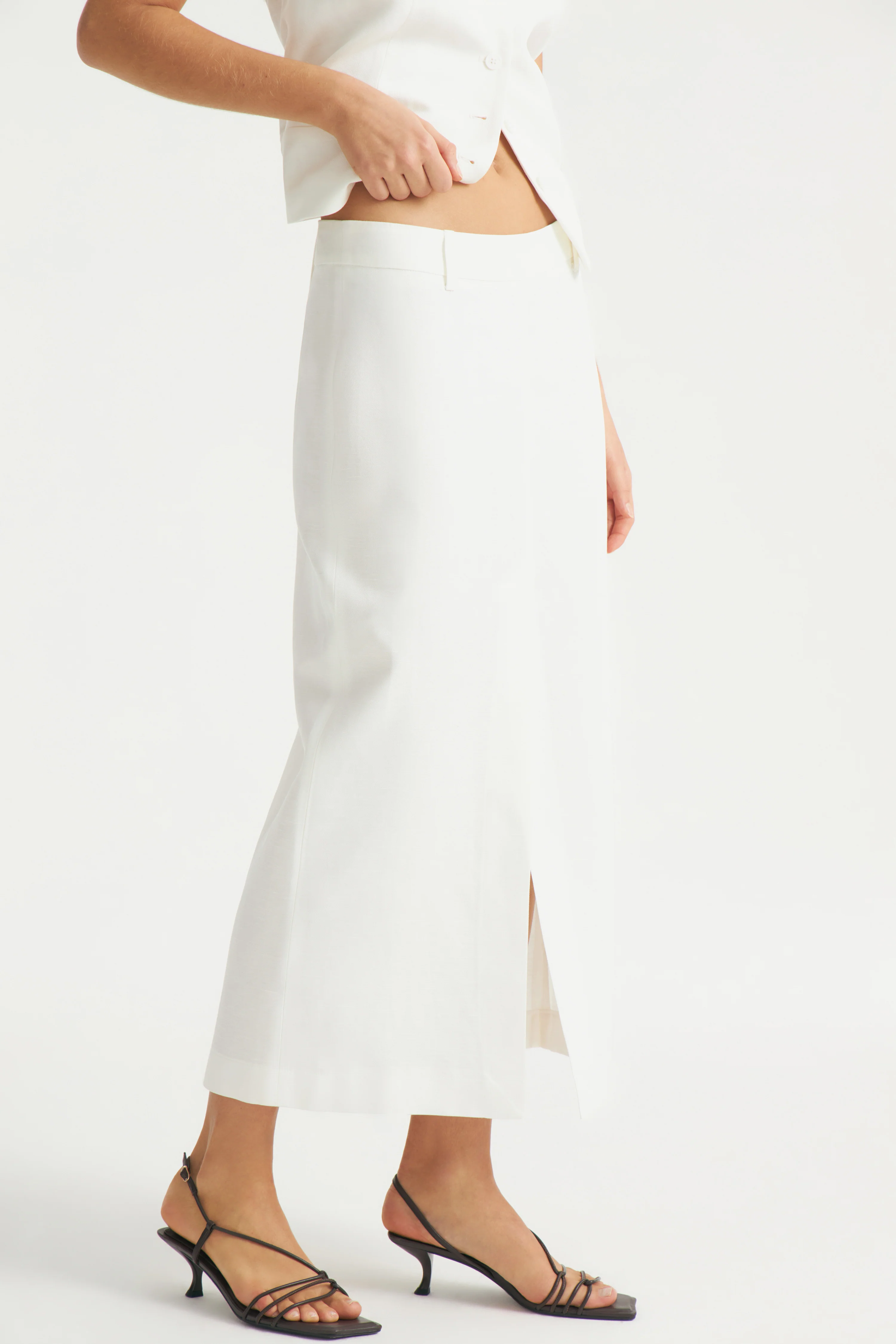 LINEN MIDI SKIRT - Image 3