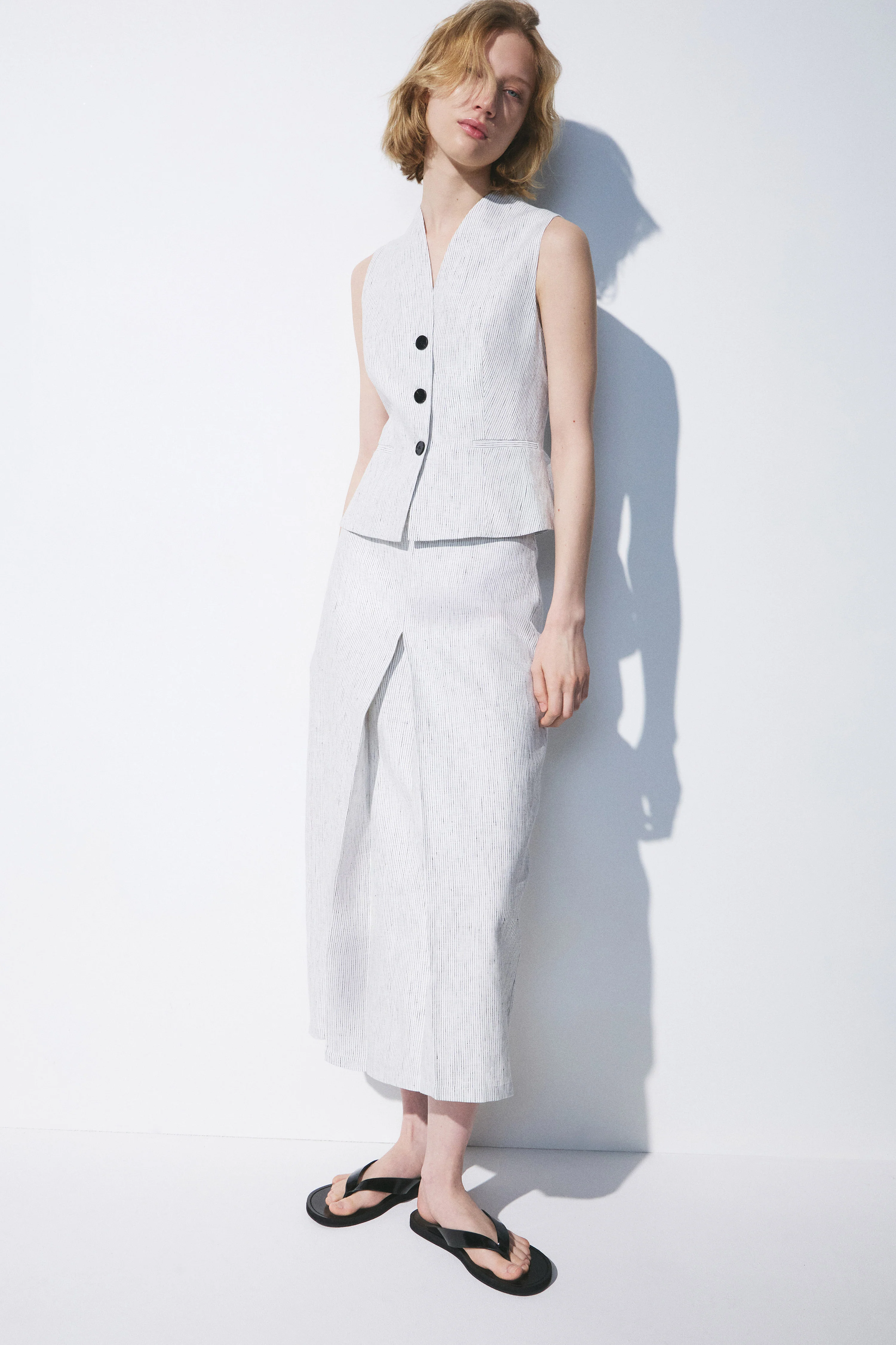 LINEN MIDI SKIRT