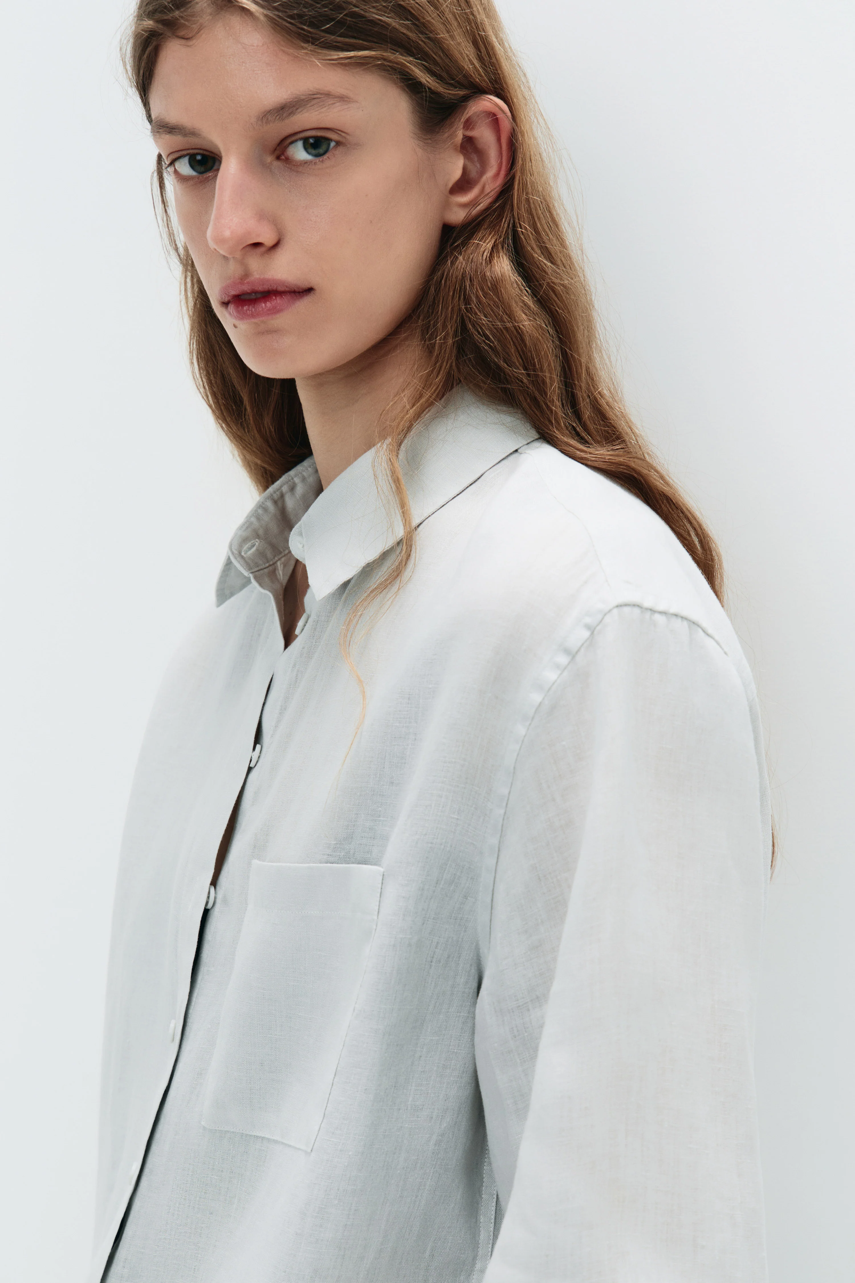 LINEN POCKET-DETAIL SHIRT - Image 3
