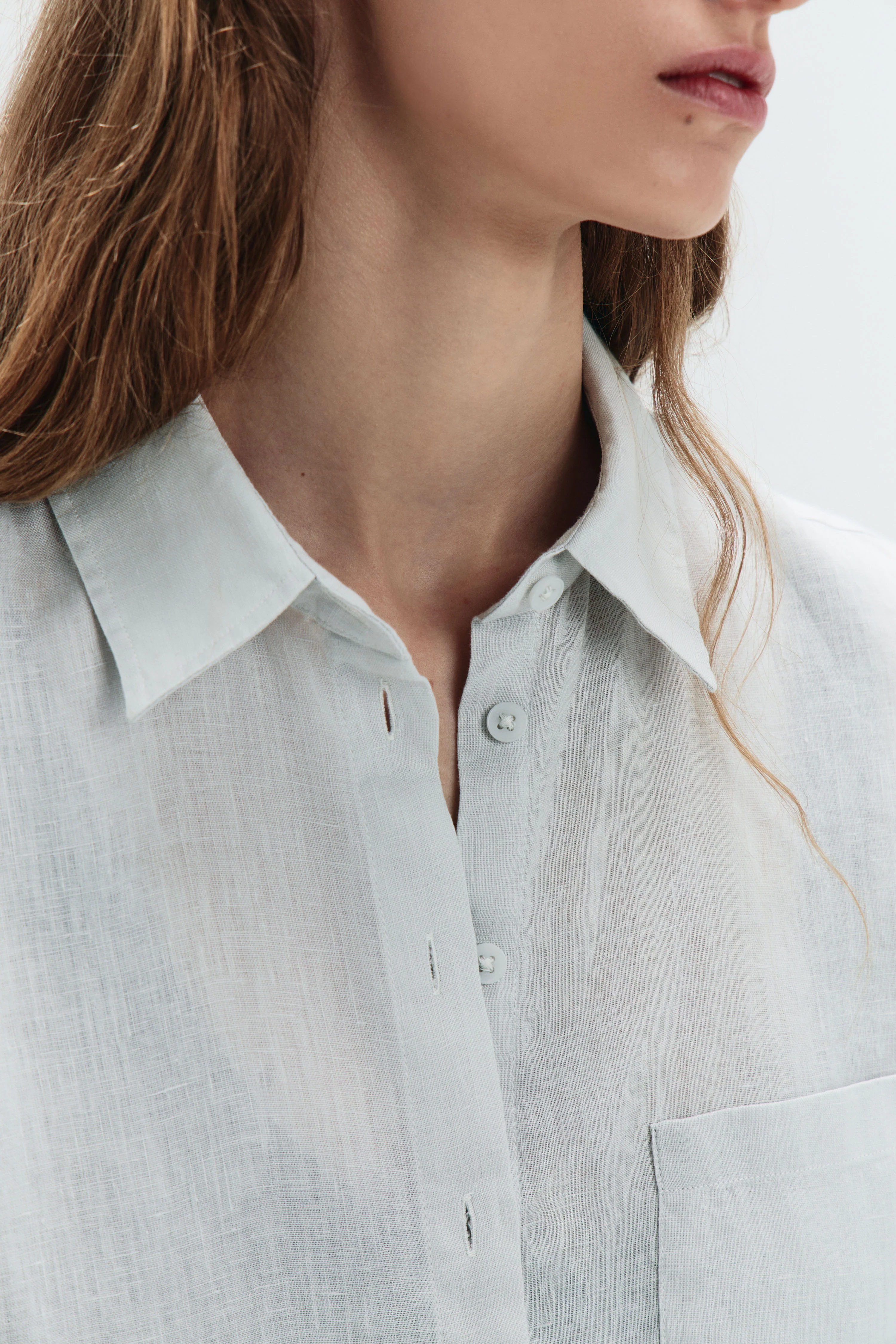 LINEN POCKET-DETAIL SHIRT - Image 4