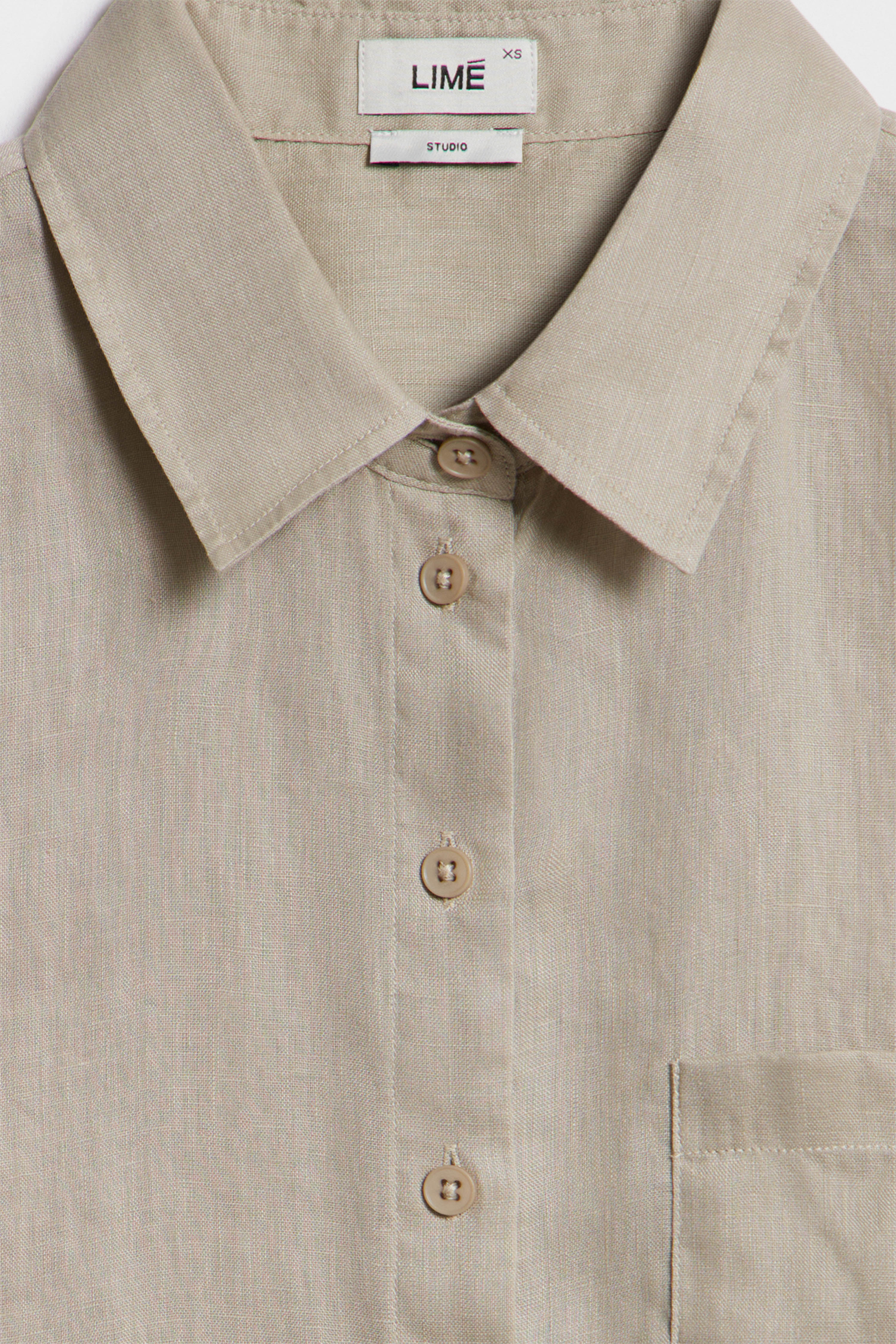 LINEN POCKET-DETAIL SHIRT - Image 7