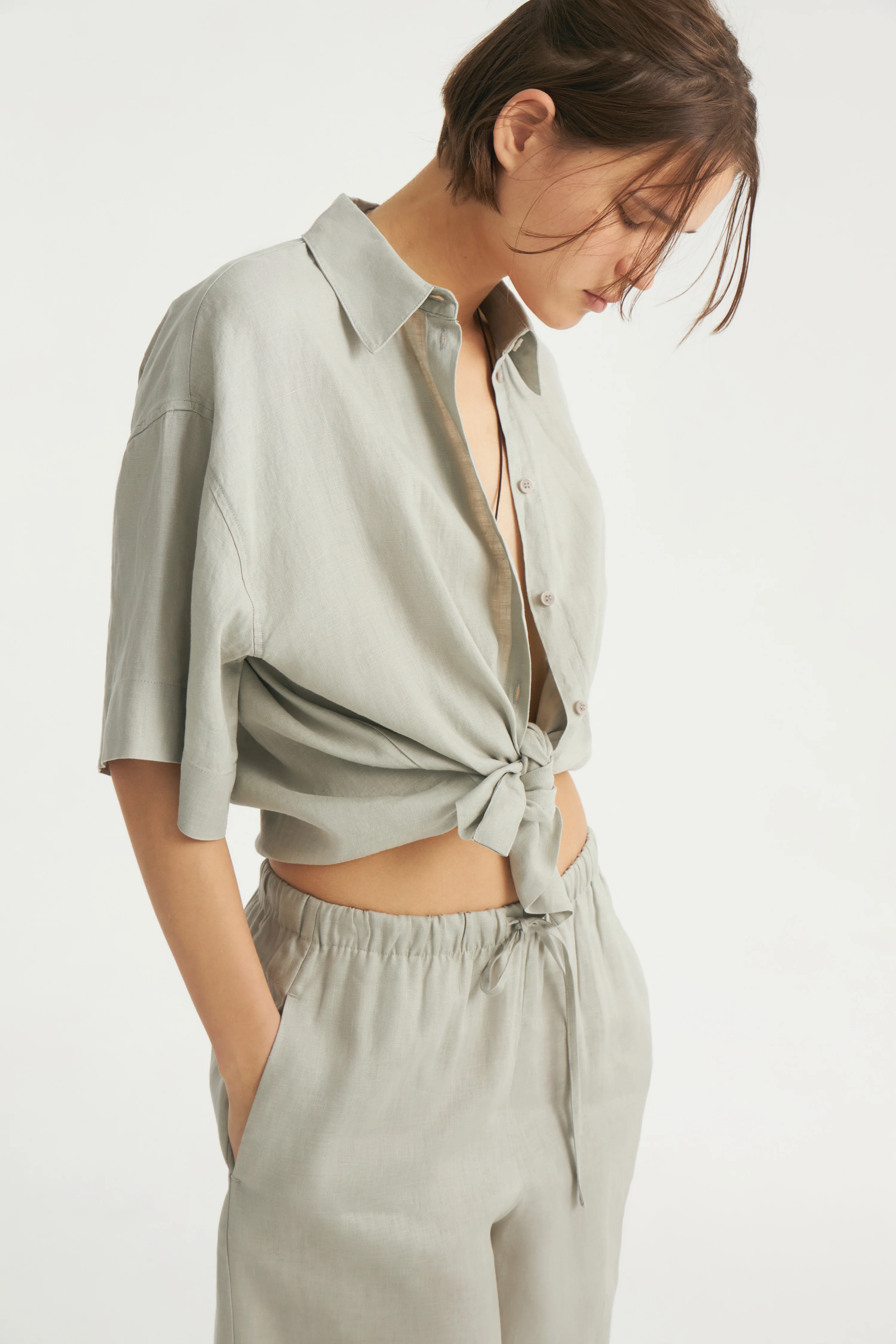LINEN STRAIGHT FIT SHIRT - Image 3