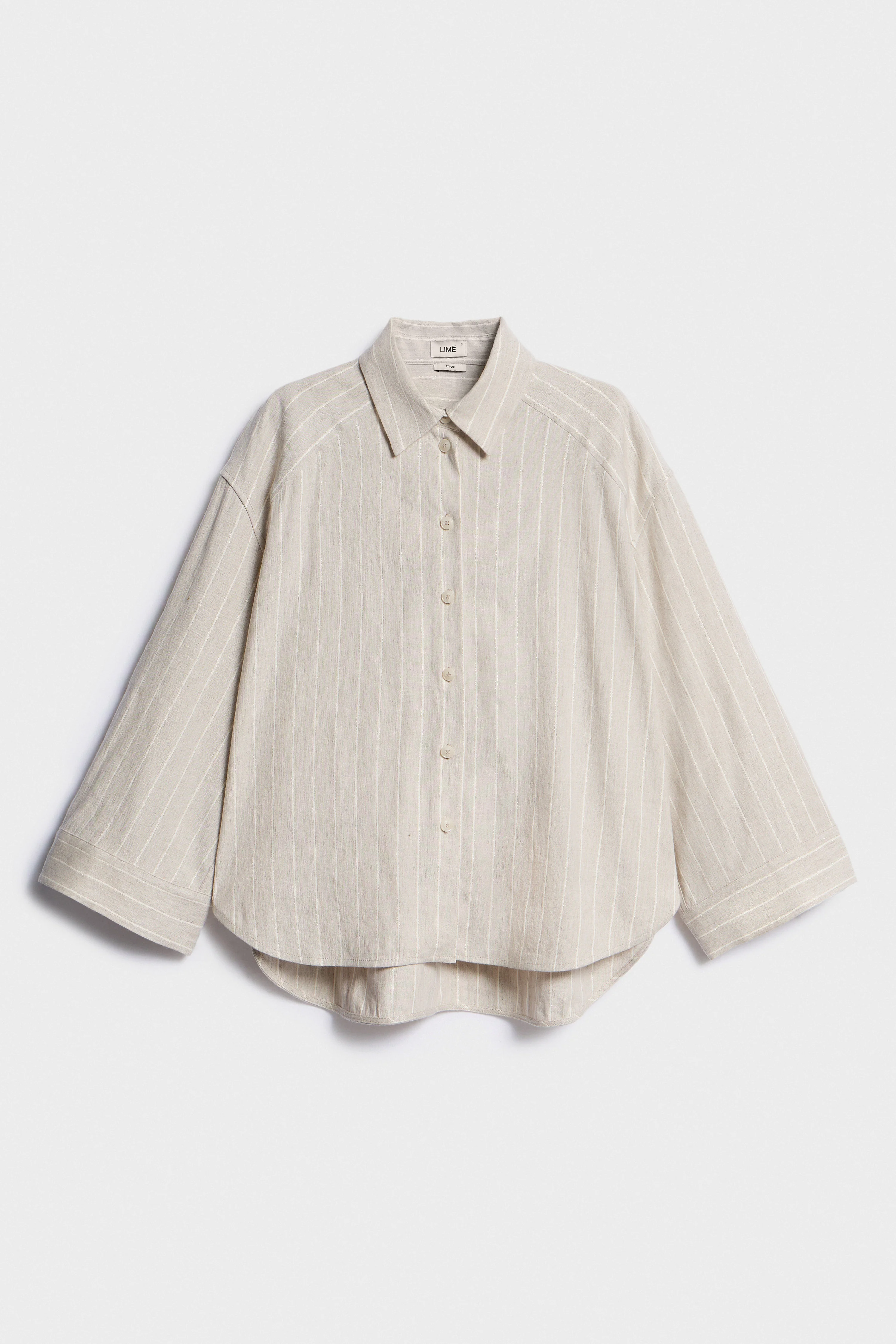 LINEN-VISCOSE  METALLIC THREAD SHIRT - Image 5