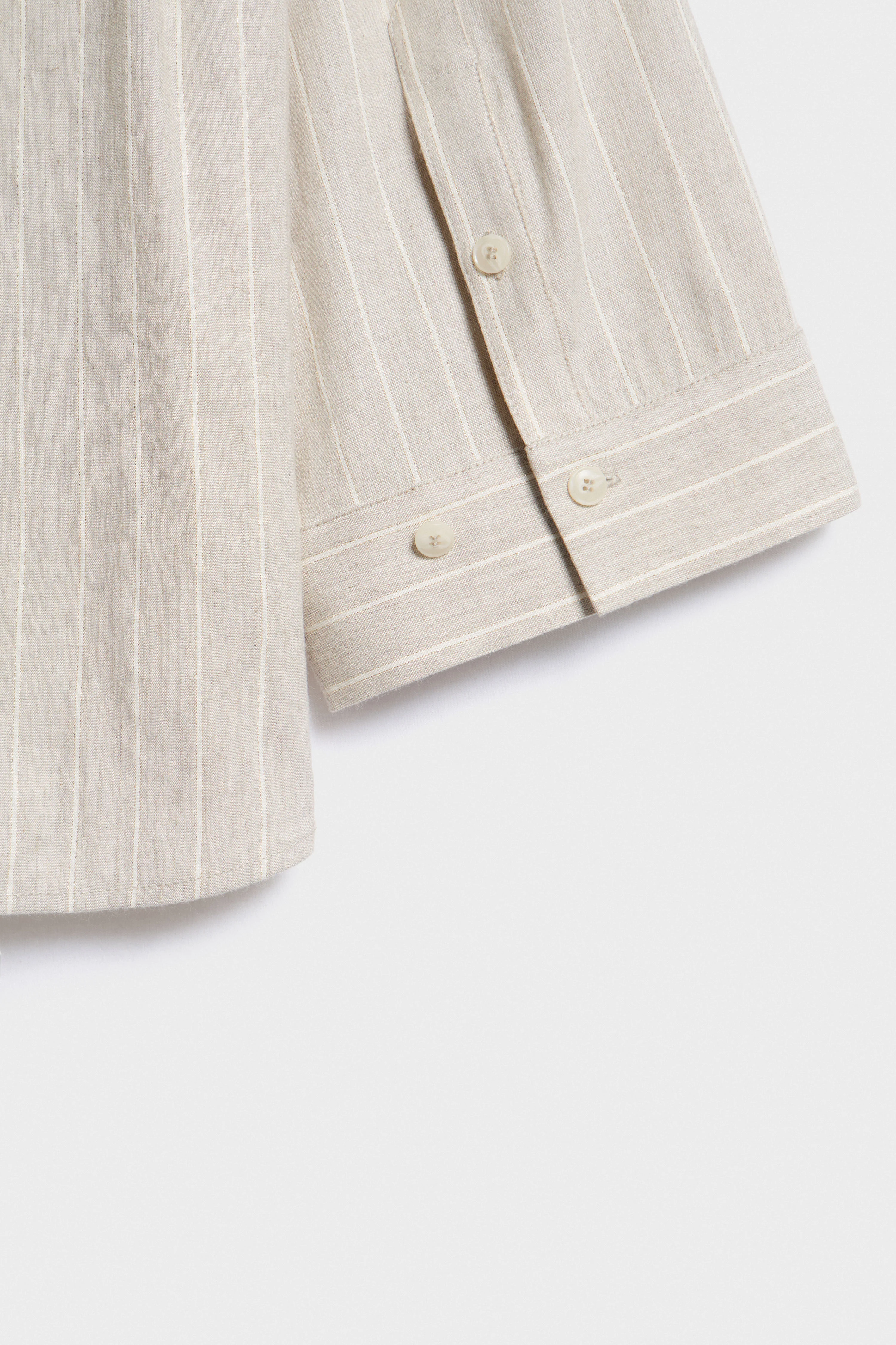 LINEN-VISCOSE  METALLIC THREAD SHIRT - Image 7