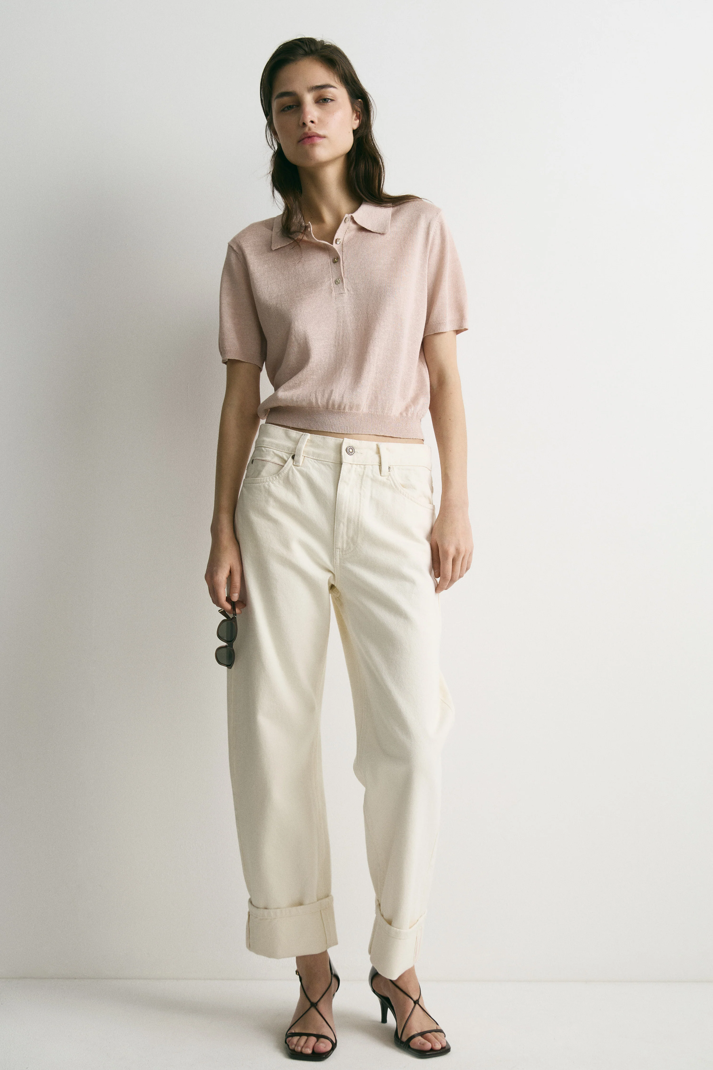 LINEN-VISCOSE POLO SWEATER - Image 2