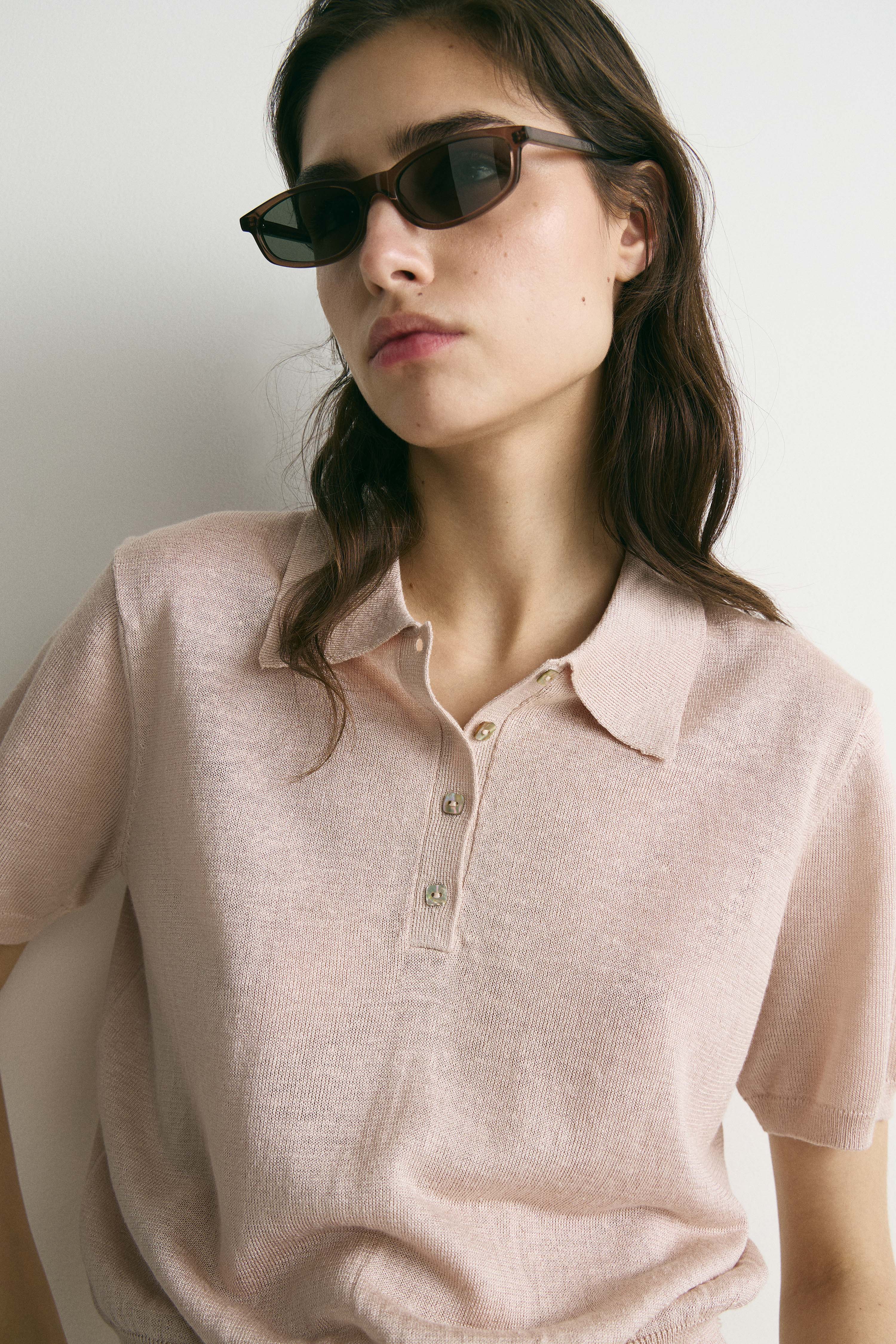 LINEN-VISCOSE POLO SWEATER - Image 3