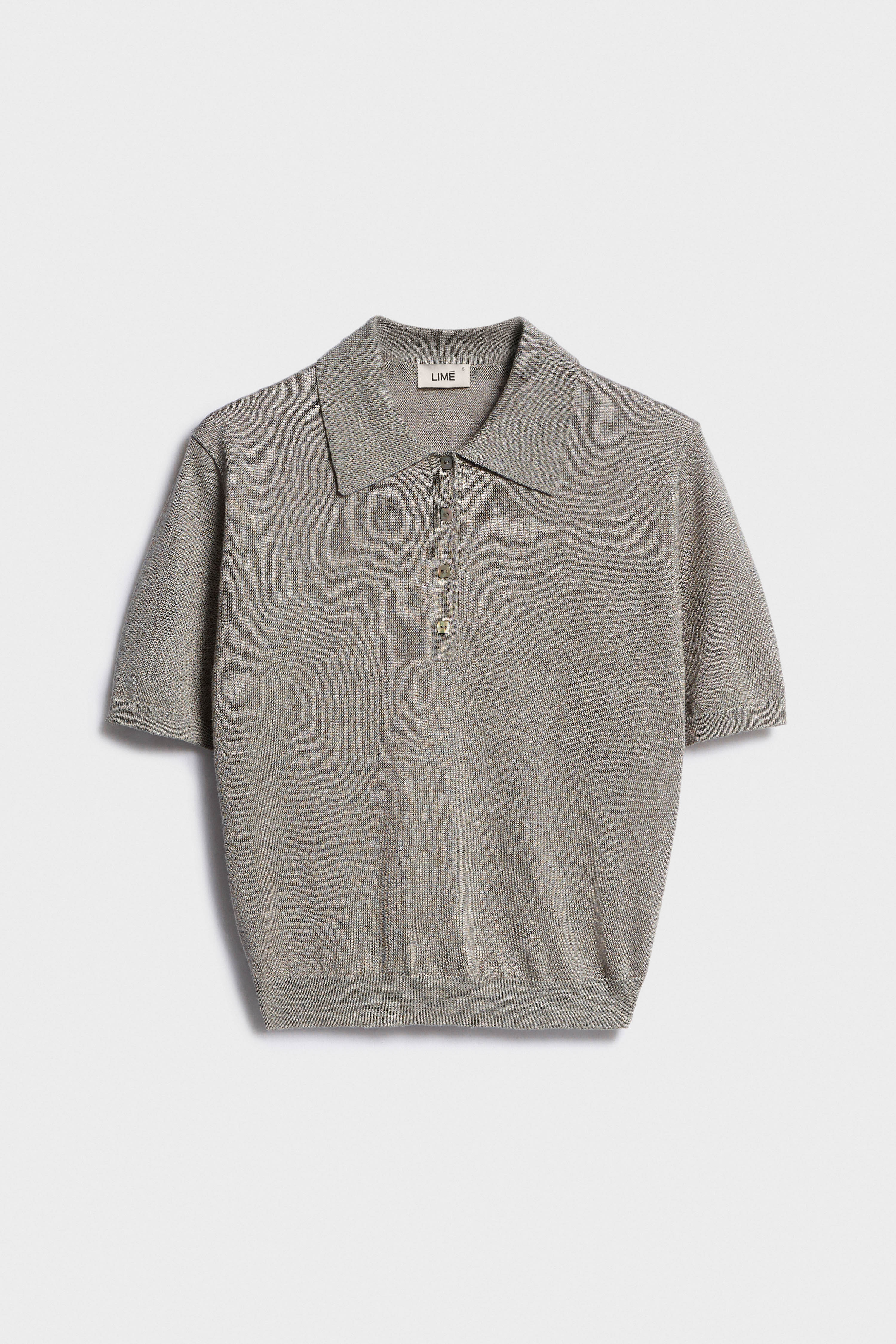 LINEN-VISCOSE POLO SWEATER - Image 4