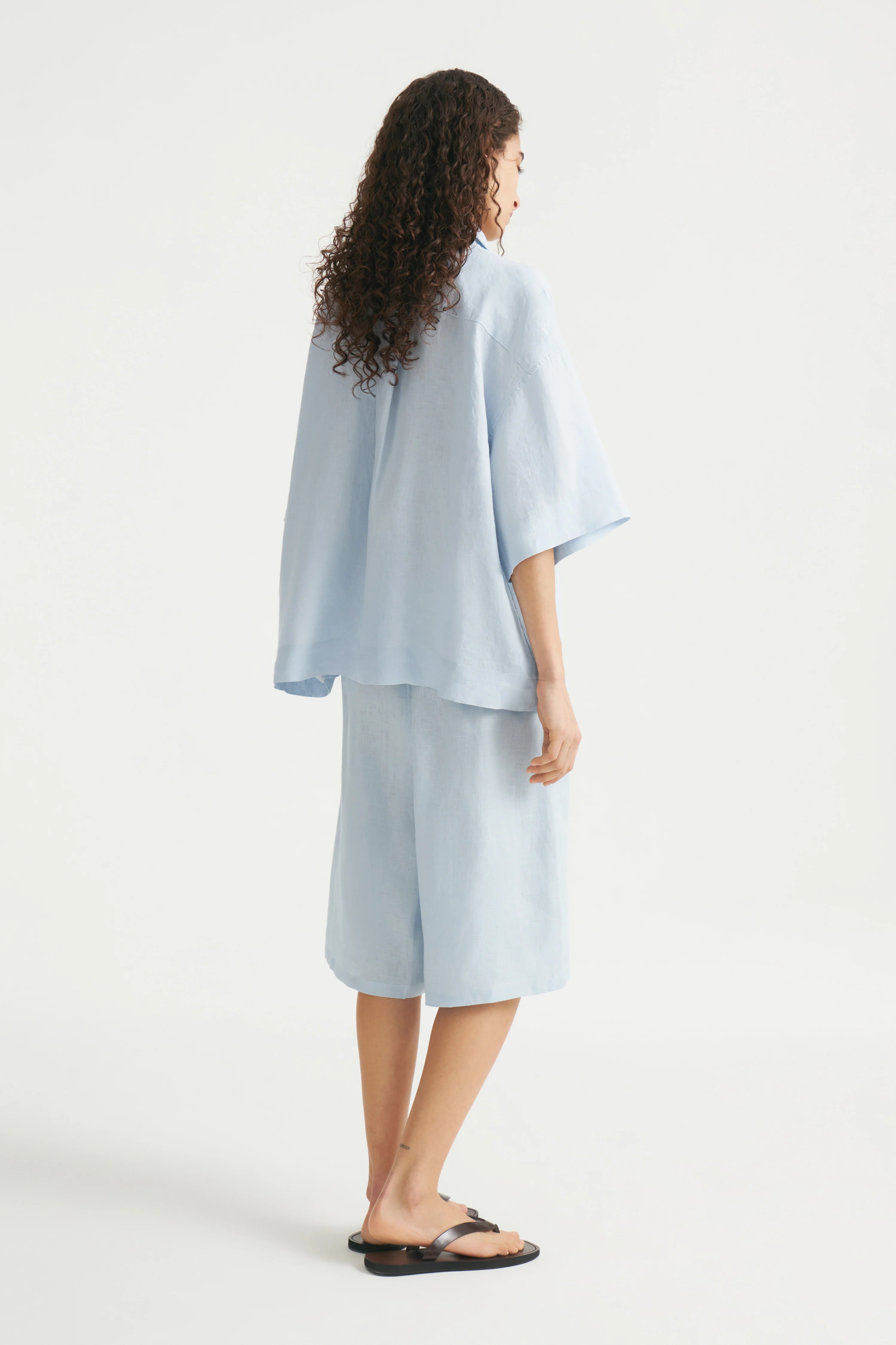 LINEN WIDE-LEG SHORTS - Image 3