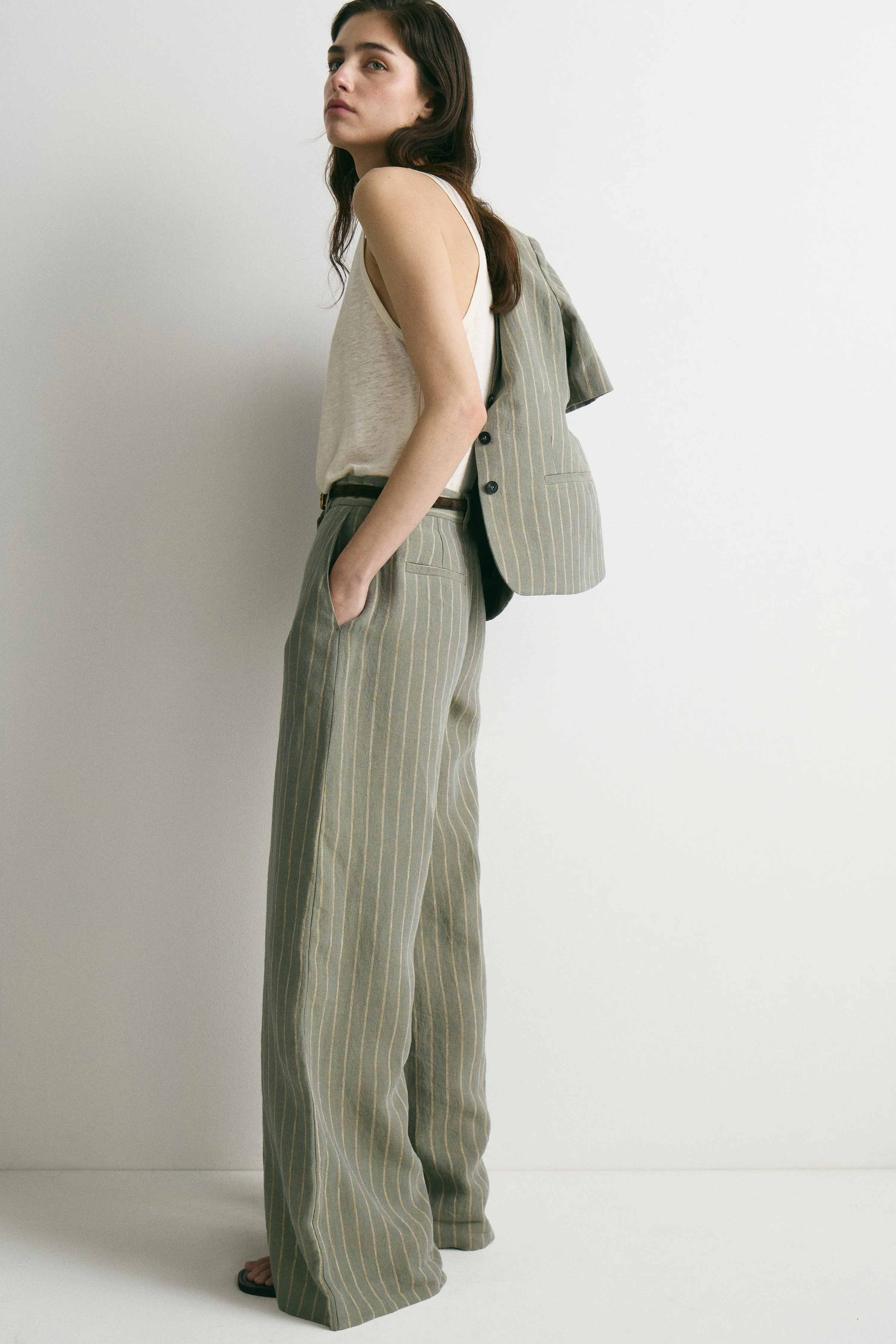 LINEN WIDE TROUSERS - Image 4
