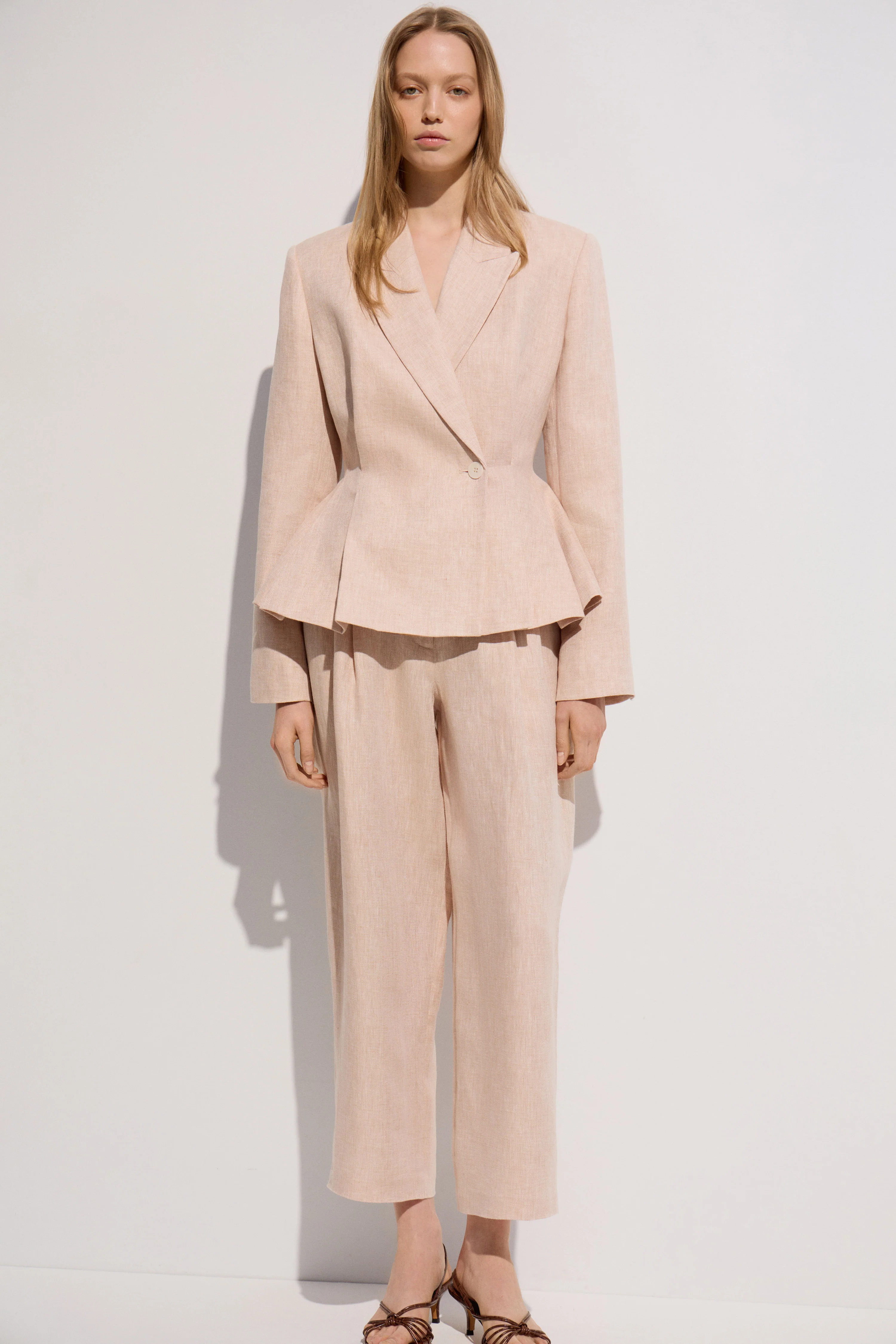 LINEN WIDE TROUSERS
