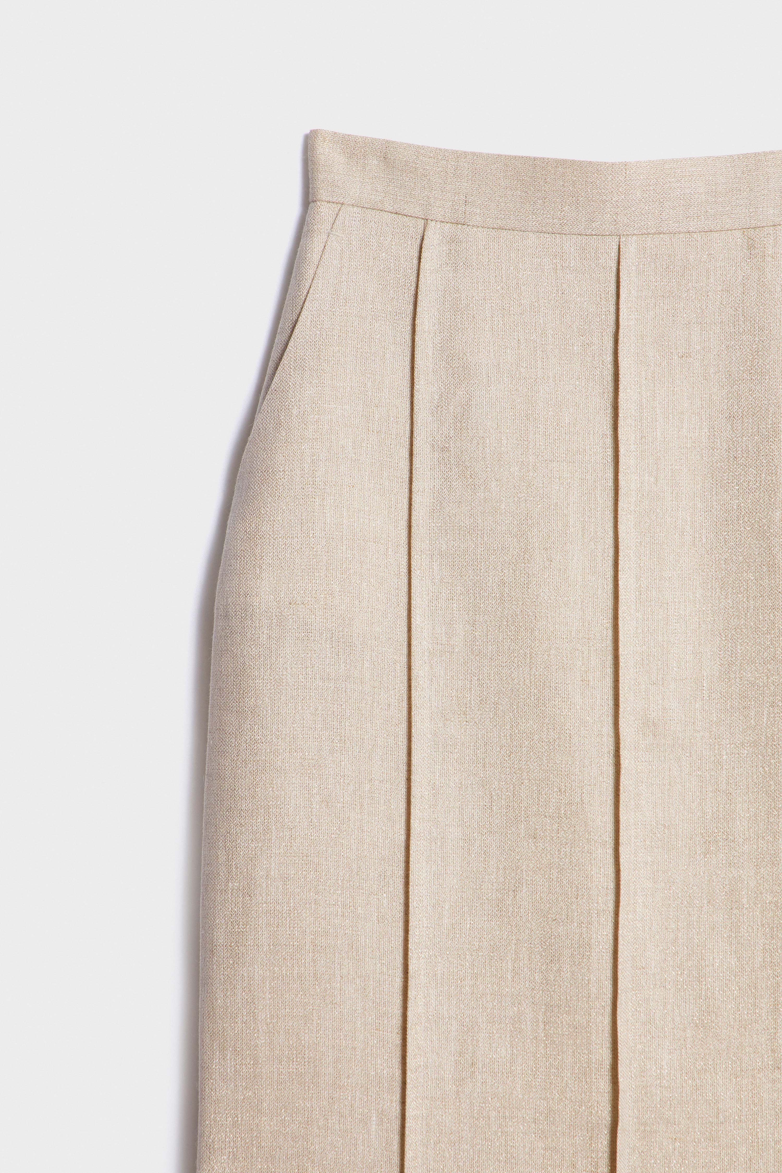 LONG LINEN GLITTERY THREAD SKIRT - Image 7