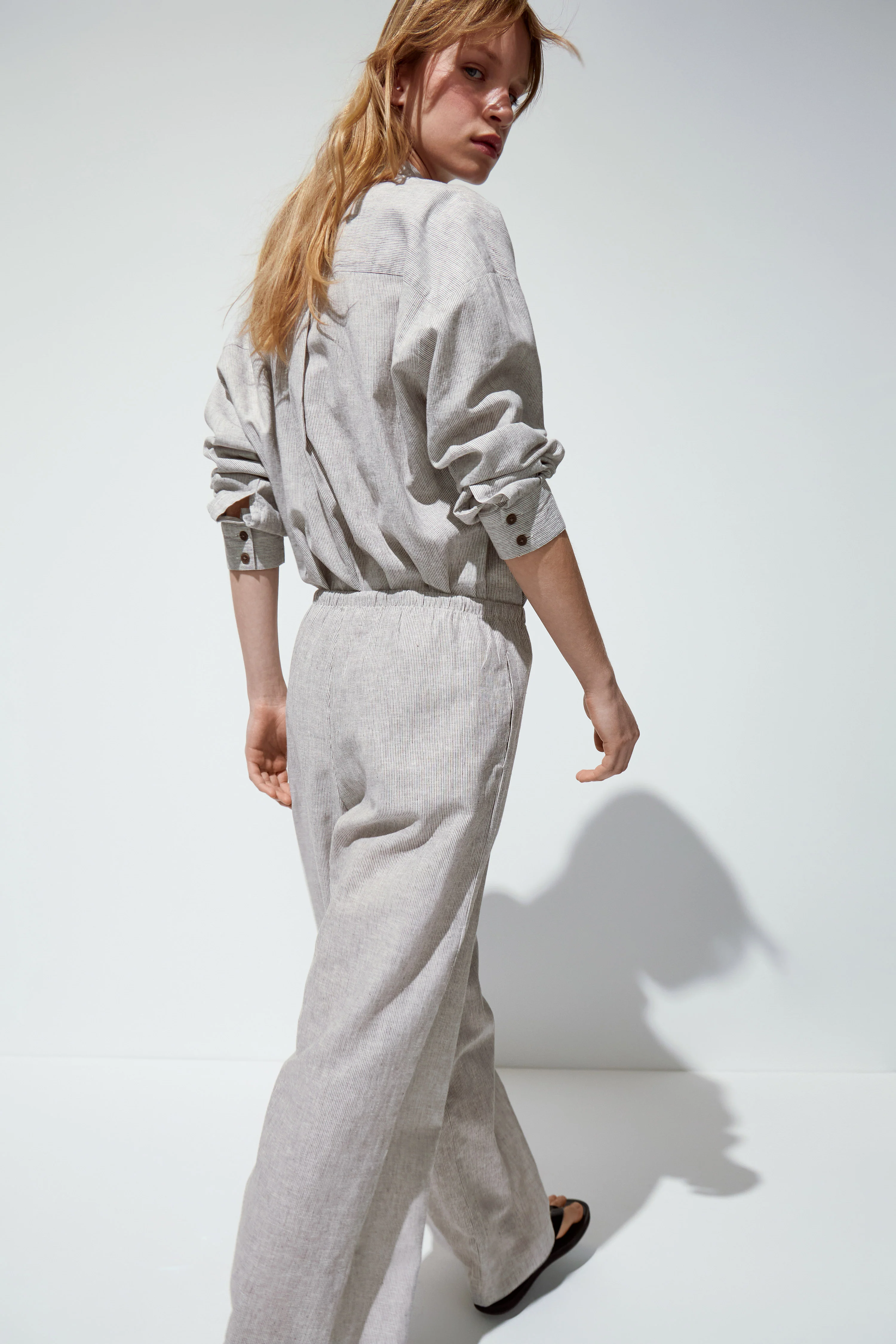 LOOSE-FIT LINEN-COTTON TROUSERS - Image 3