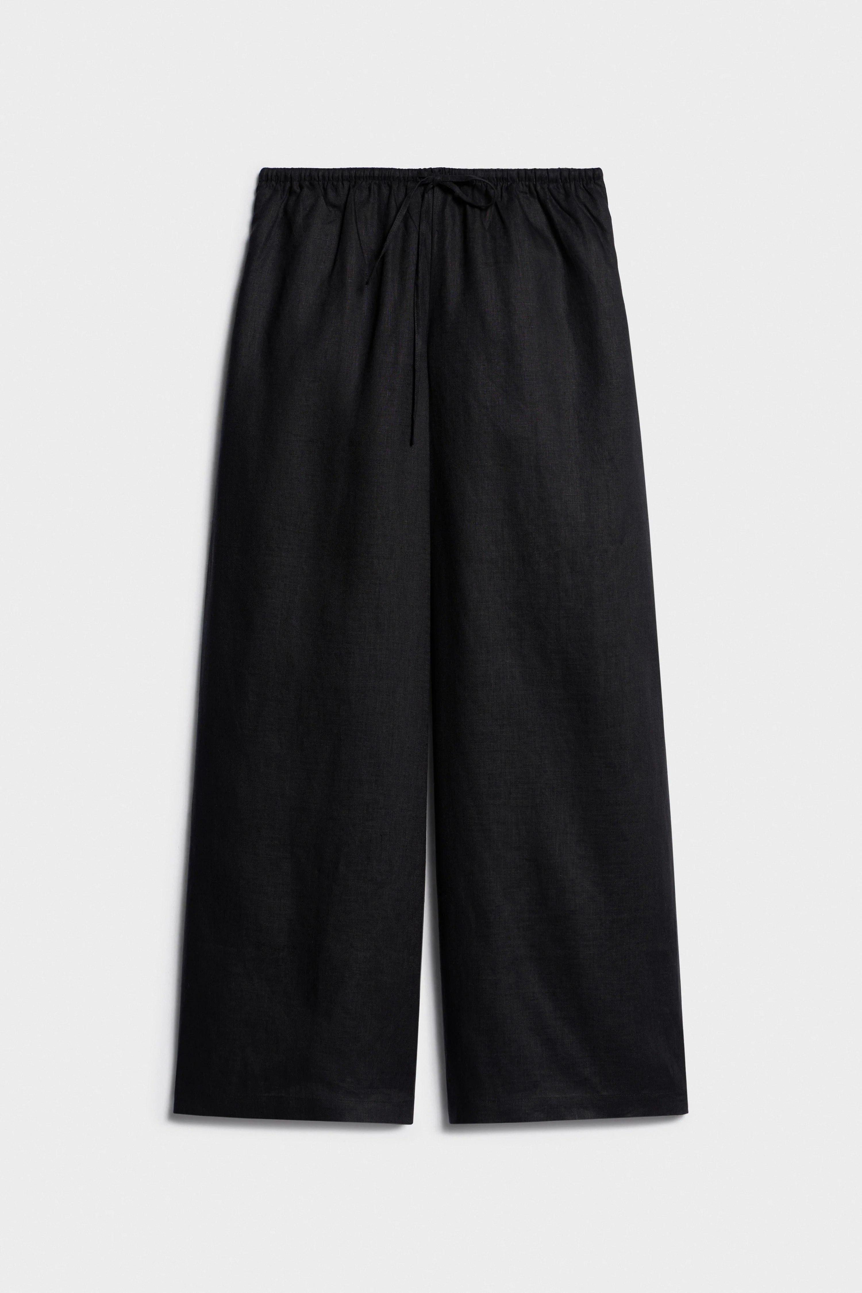 LOOSE-FIT WIDE-LEG LINEN TROUSERS - Image 5