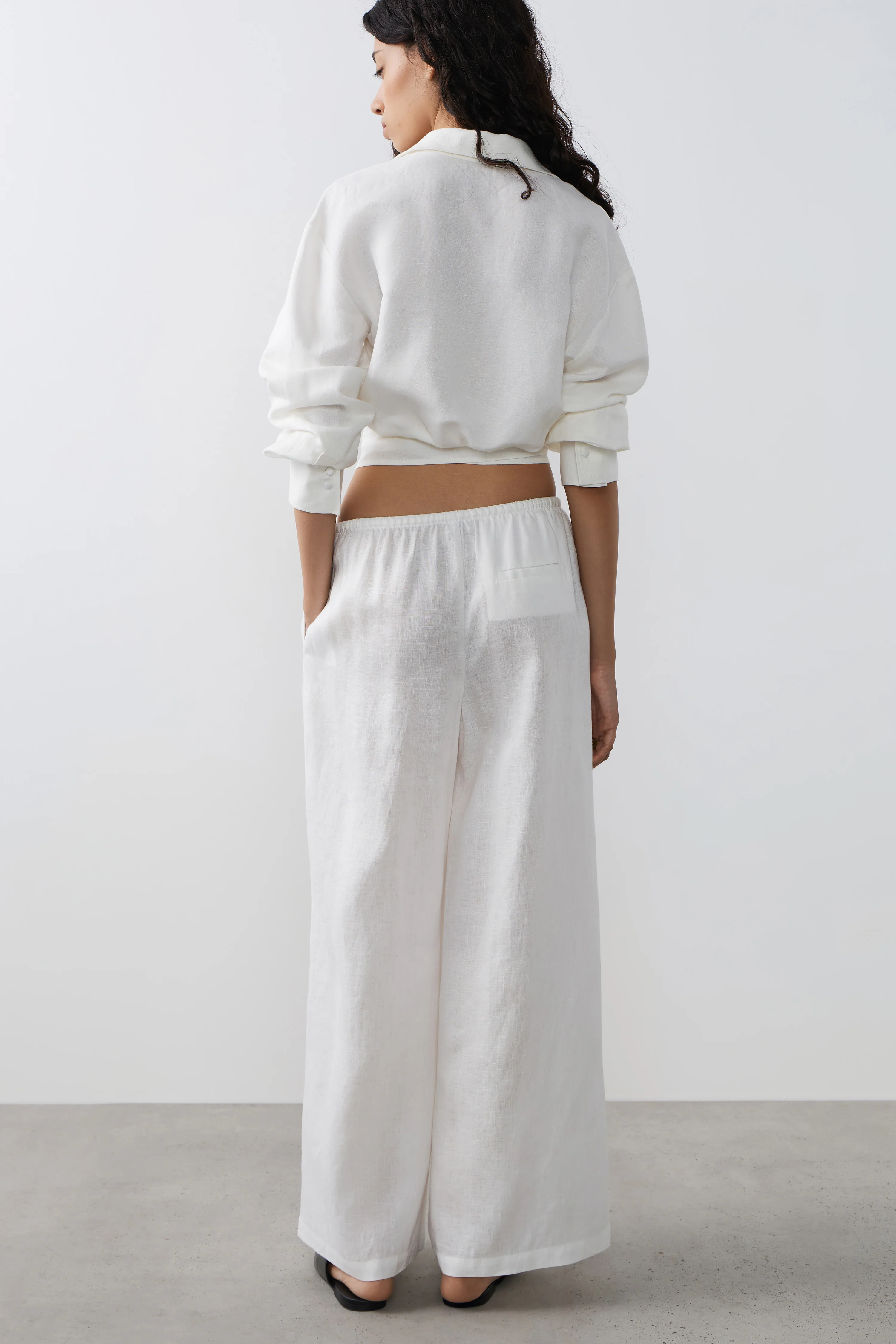 LOOSE-FIT WIDE-LEG LINEN TROUSERS - Image 4