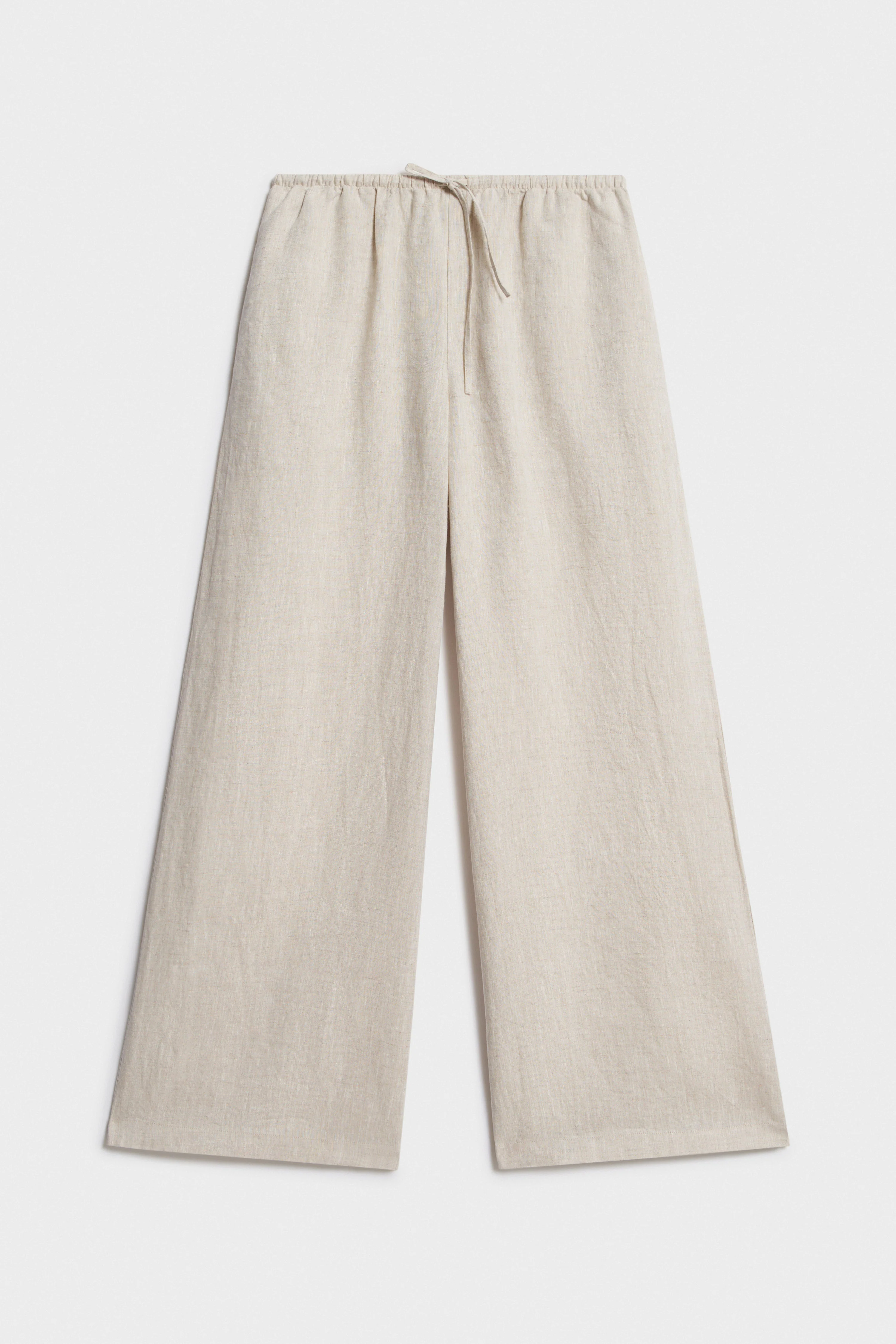 LOOSE-FIT WIDE-LEG LINEN TROUSERS - Image 5