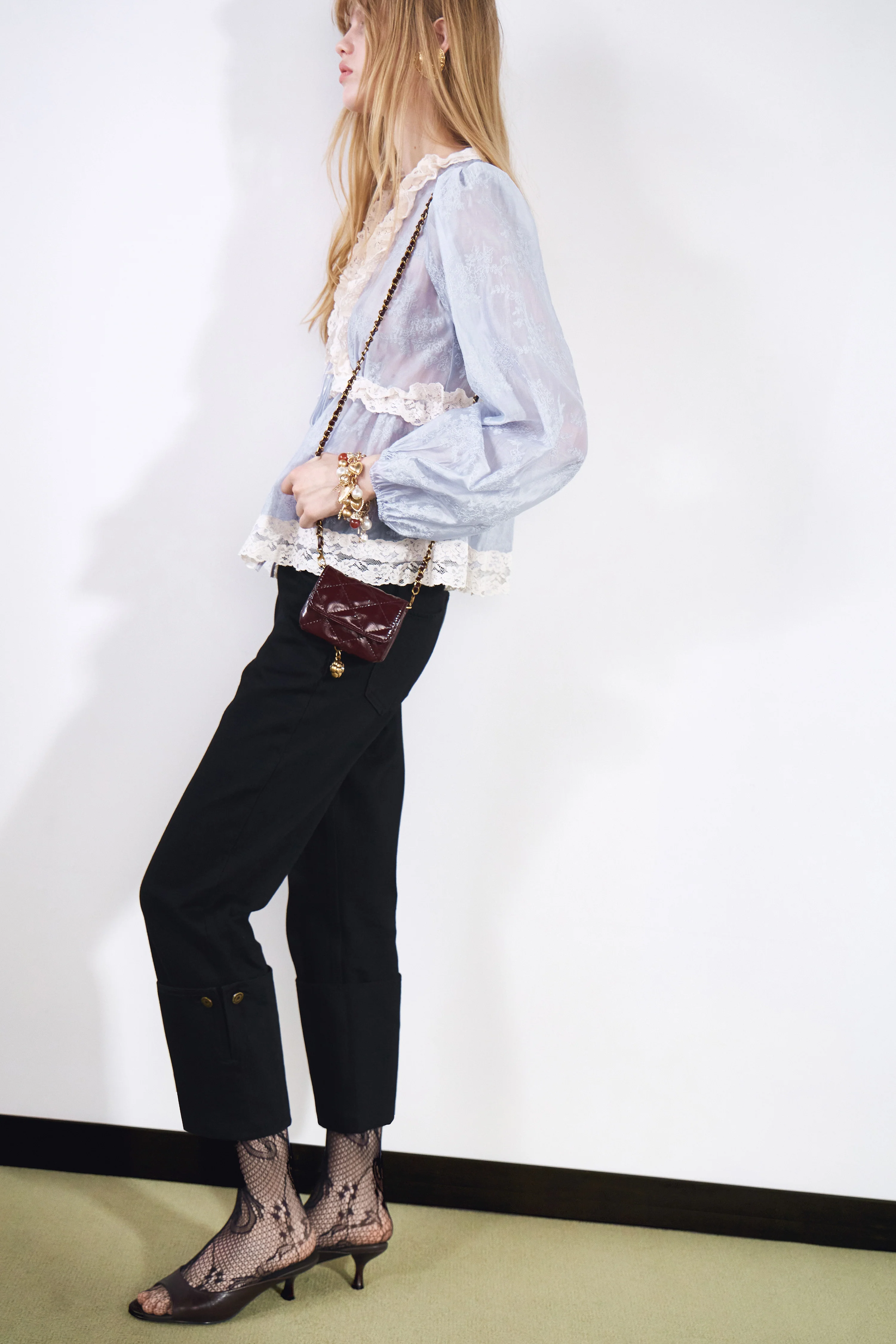 LYOCELL AND LACE BLOUSE - Image 3