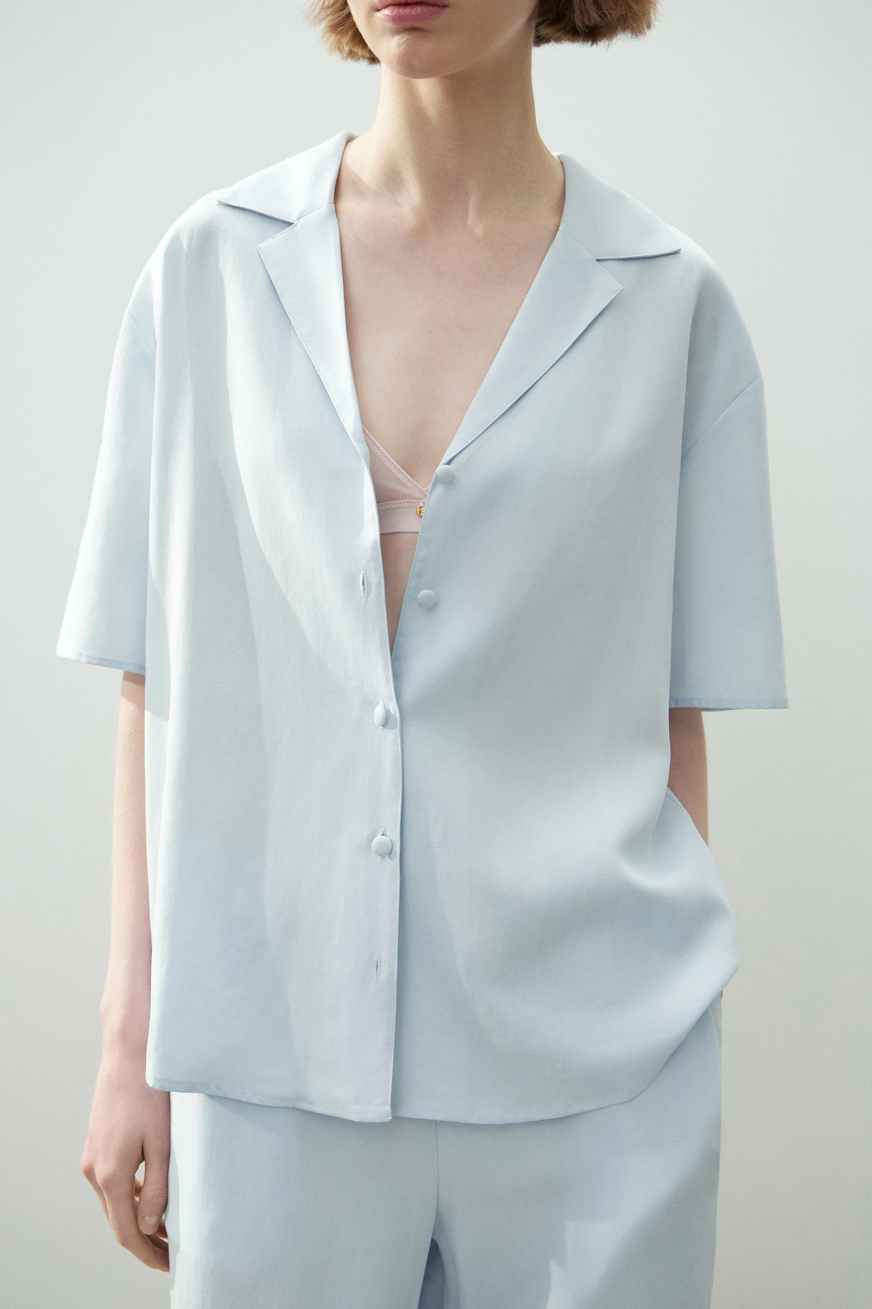 LYOCELL-LINEN STRAIGHT SHIRT