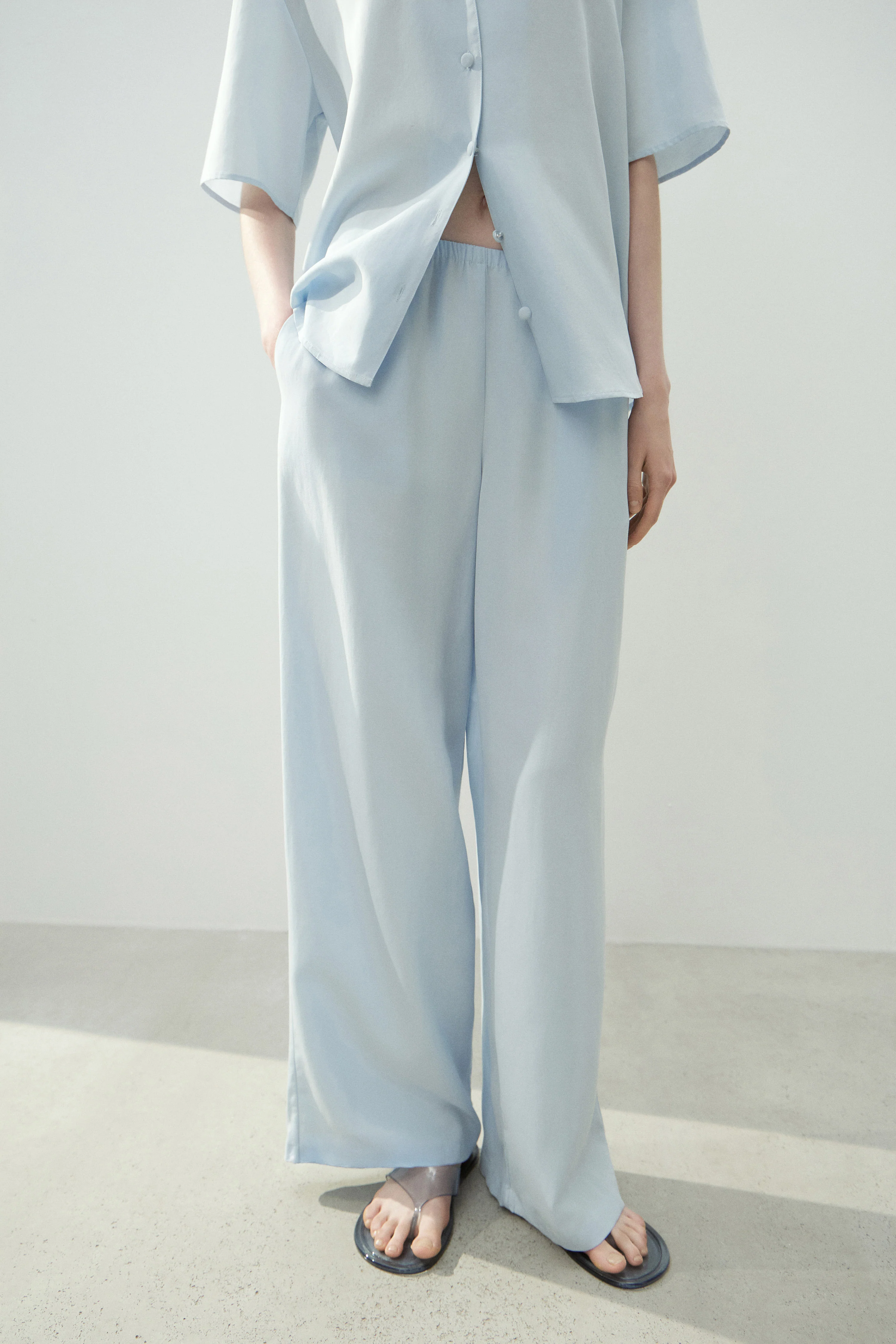 LYOCELL-LINEN STRAIGHT TROUSERS - Image 3