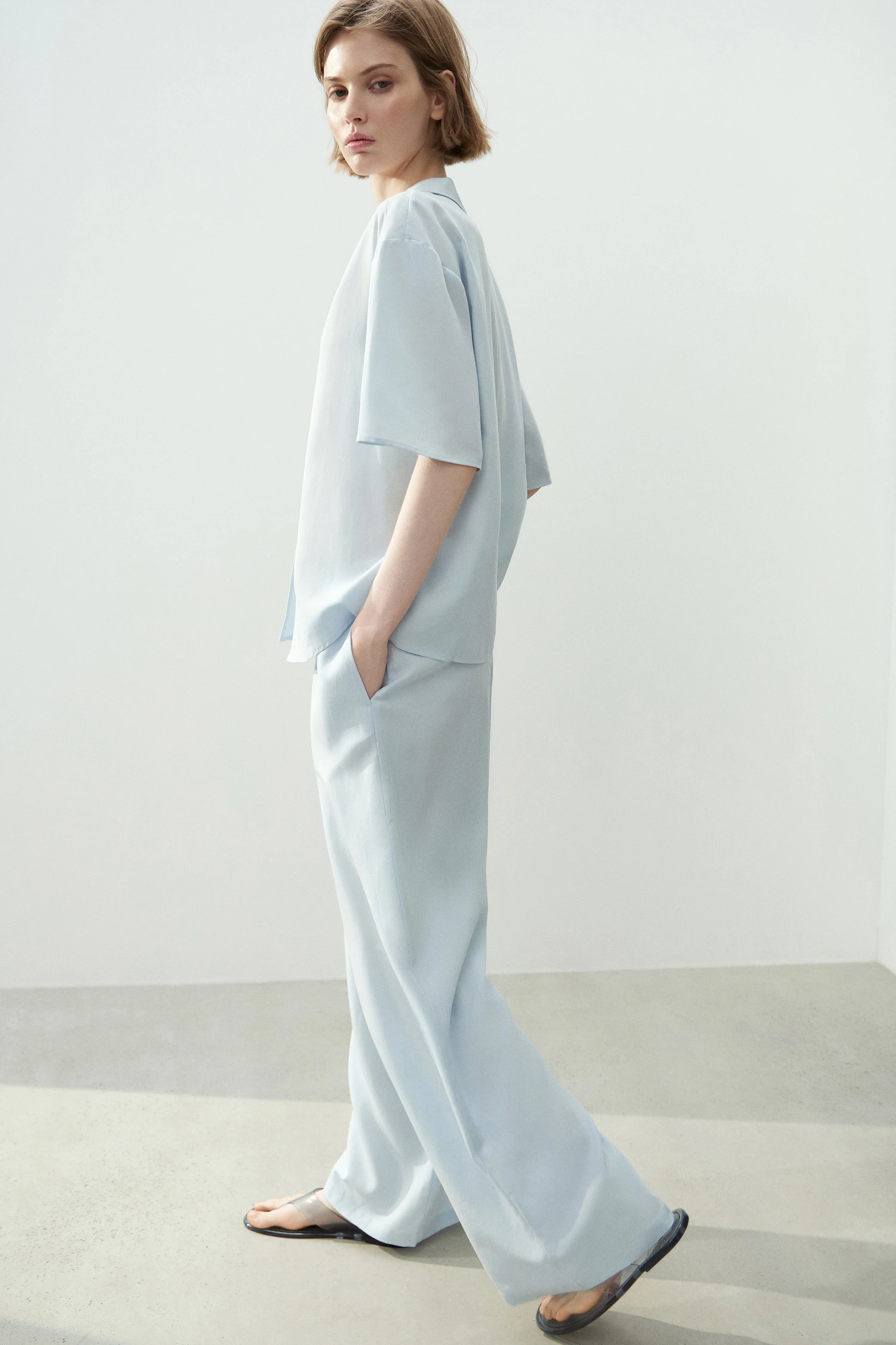 LYOCELL-LINEN STRAIGHT TROUSERS - Image 4