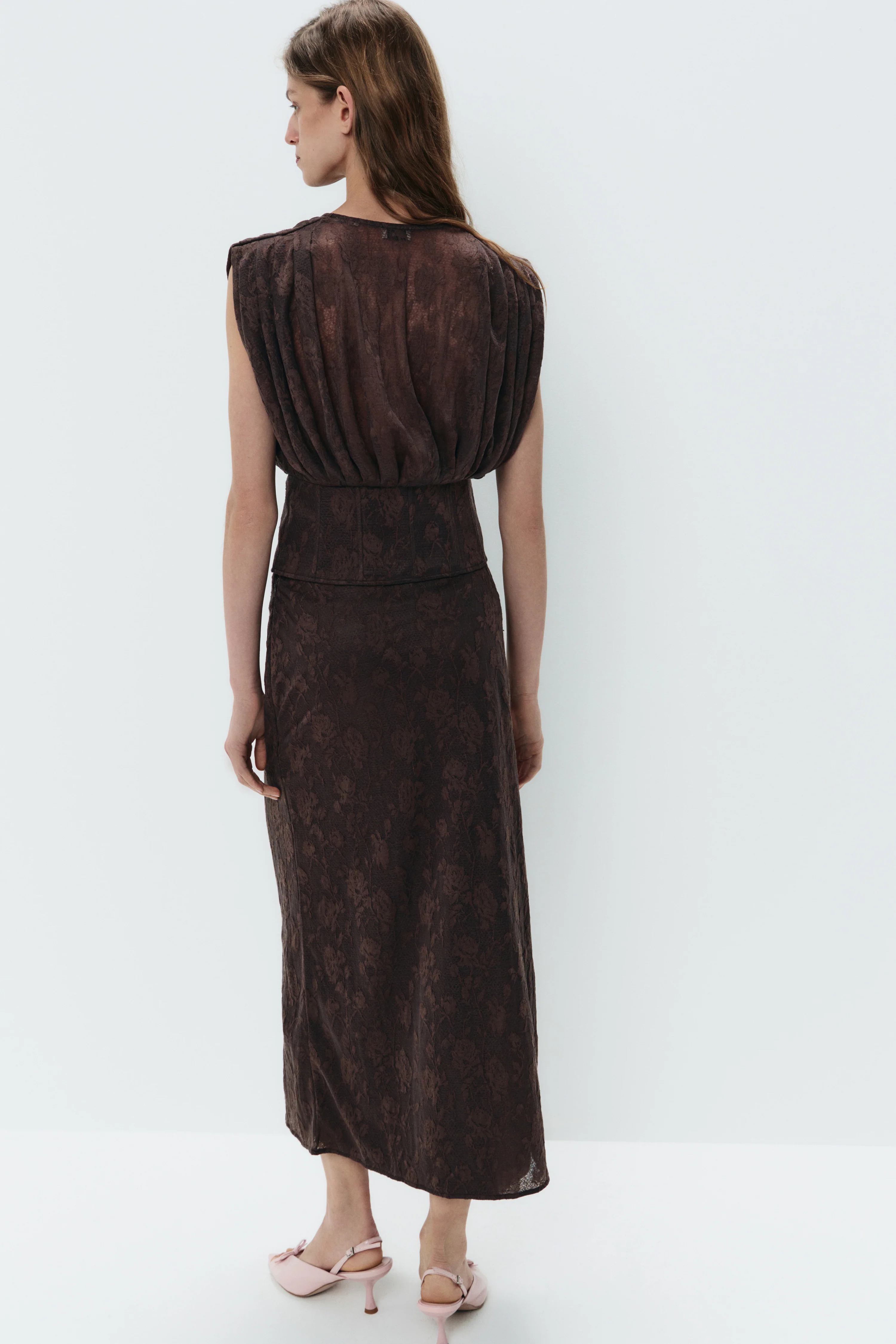 LACE-LOOK MIDI SKIRT - Image 3