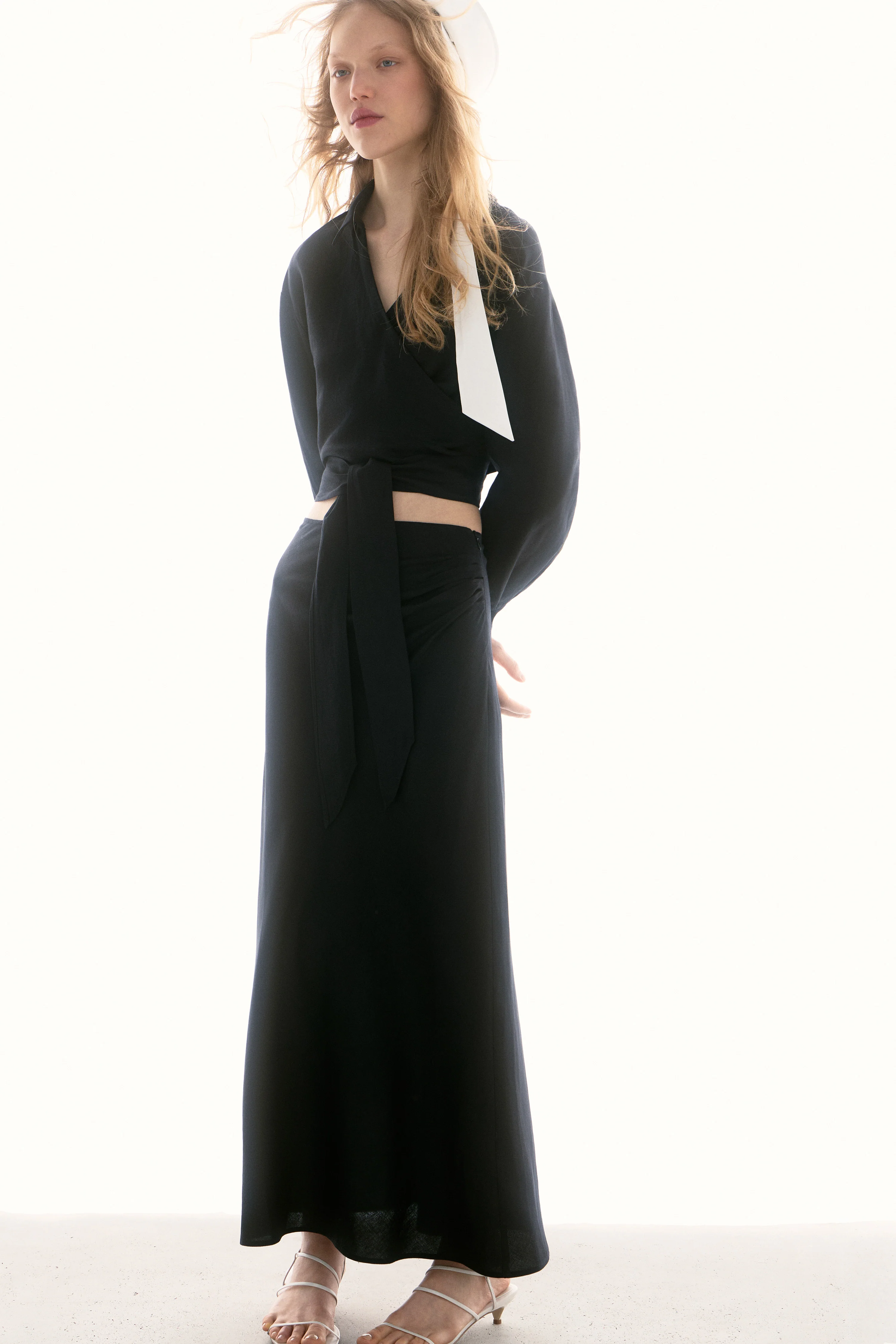 MAXI LINEN-VISCOSE SKIRT