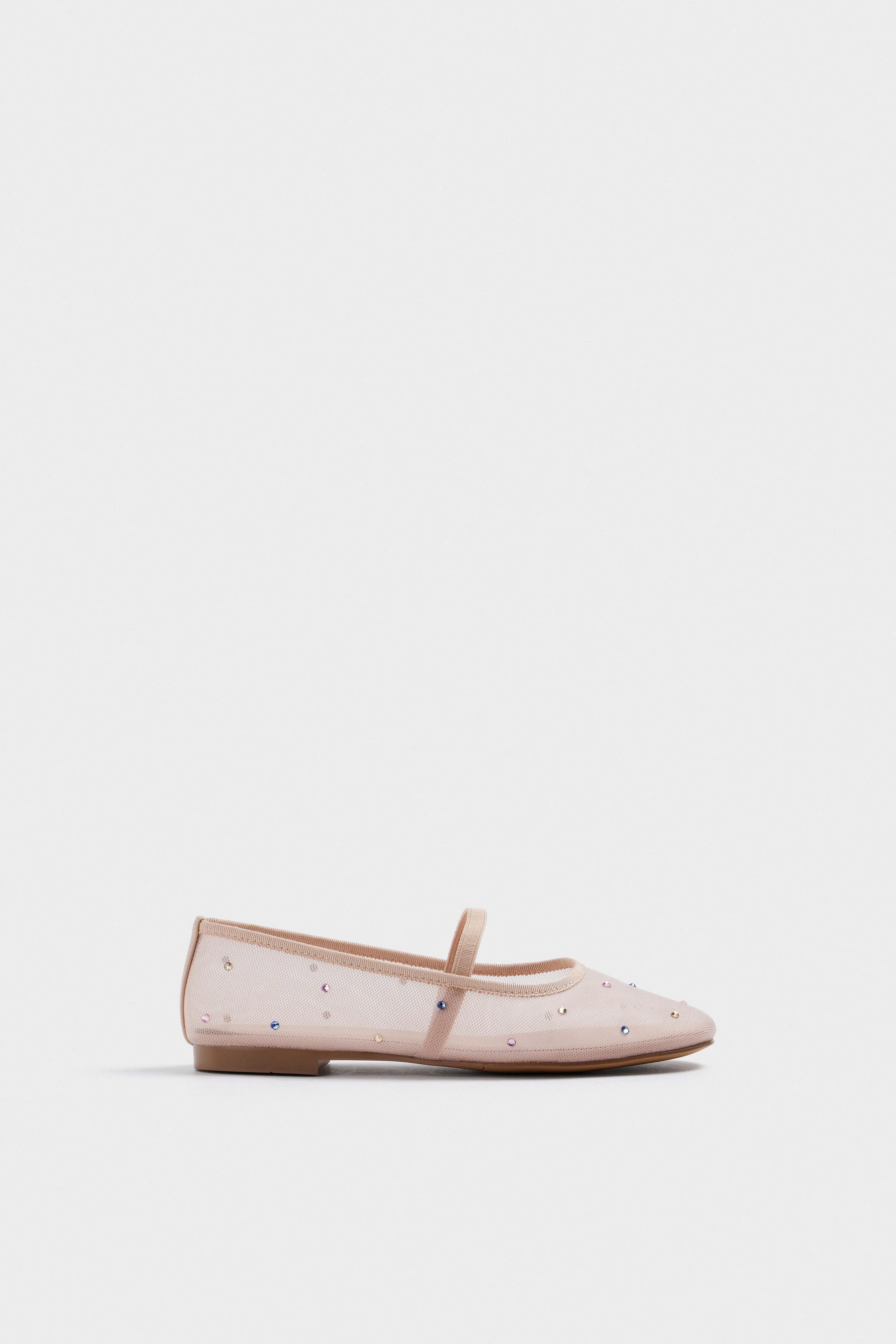 MESH BALLET FLATS WITH RHINESTONES - Image 3