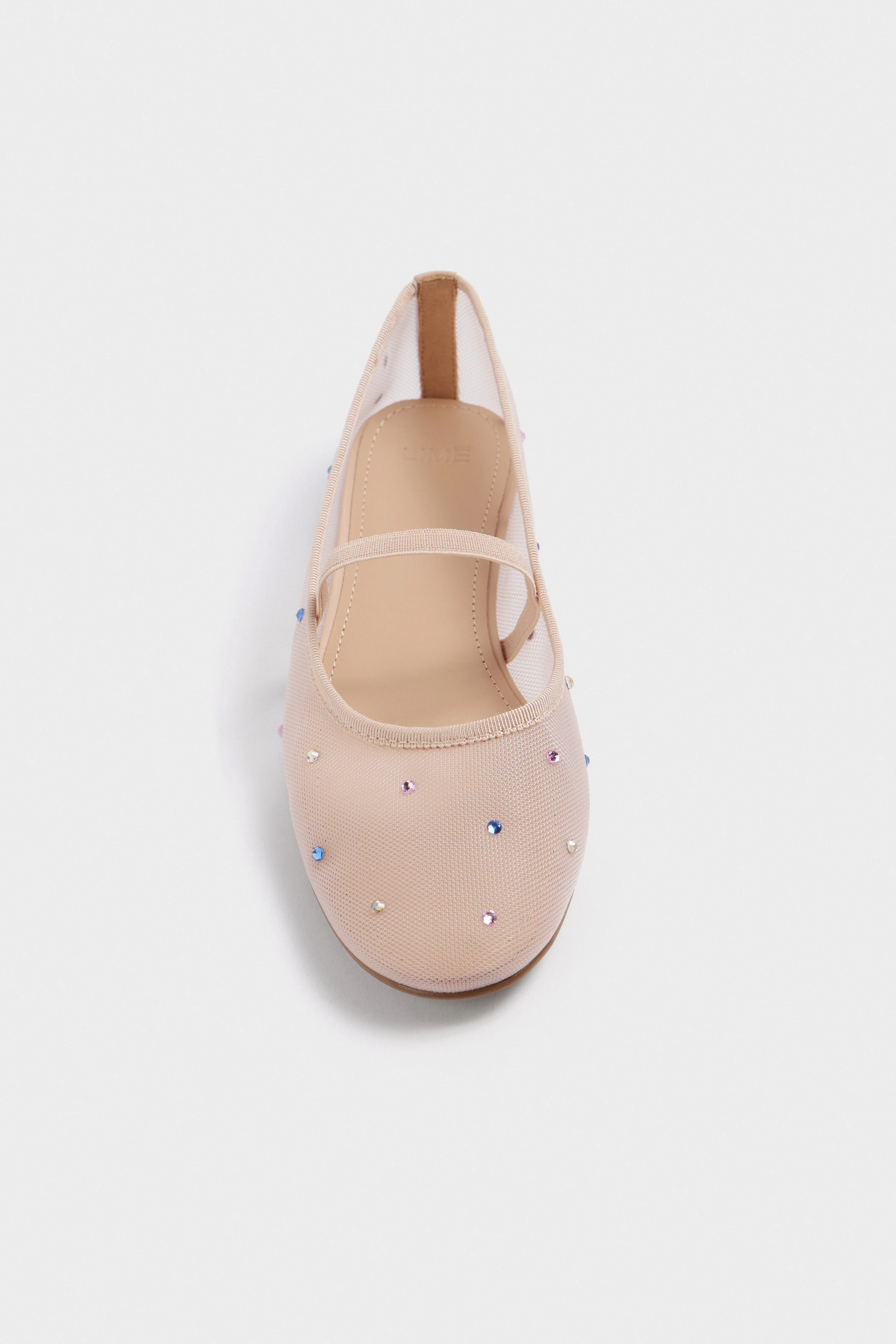 MESH BALLET FLATS WITH RHINESTONES - Image 4