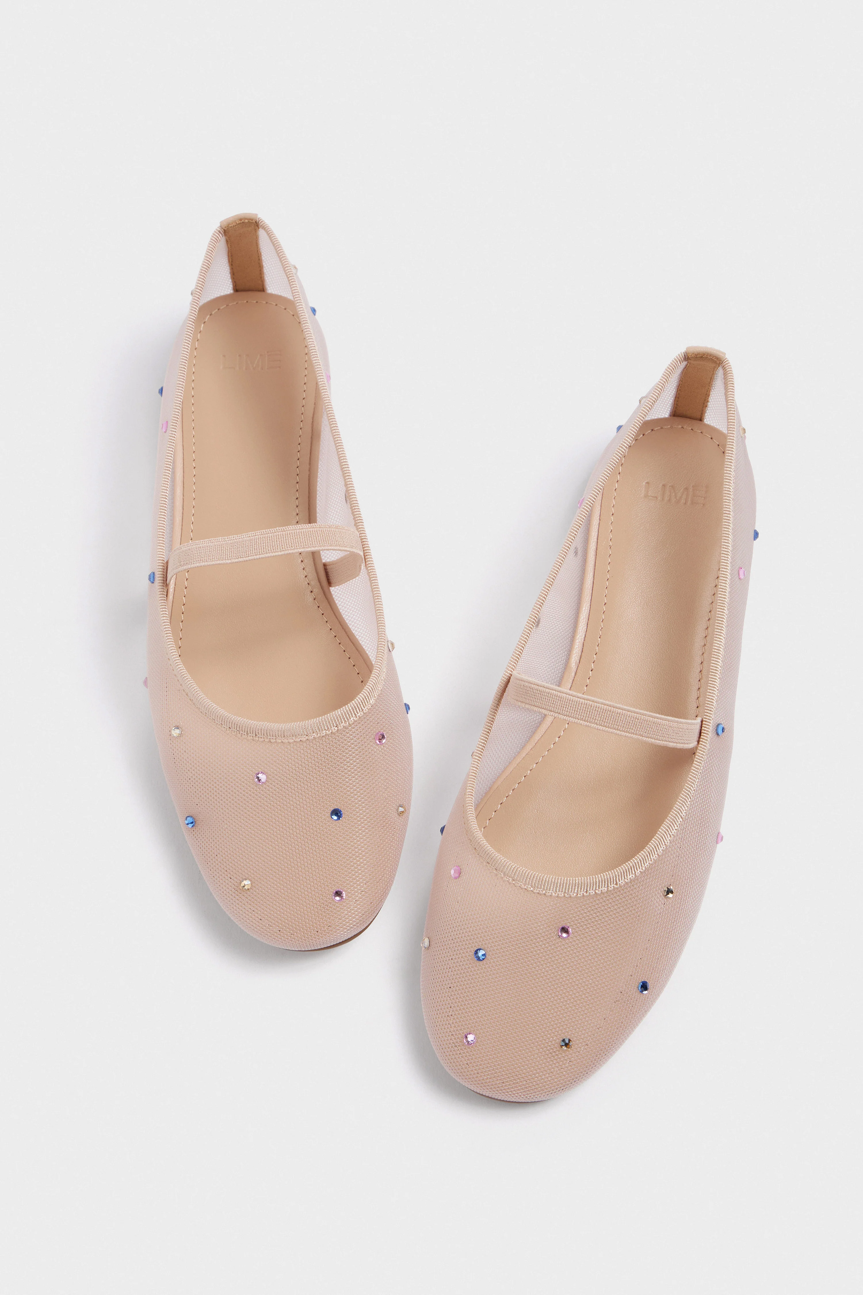 MESH BALLET FLATS WITH RHINESTONES - Image 5