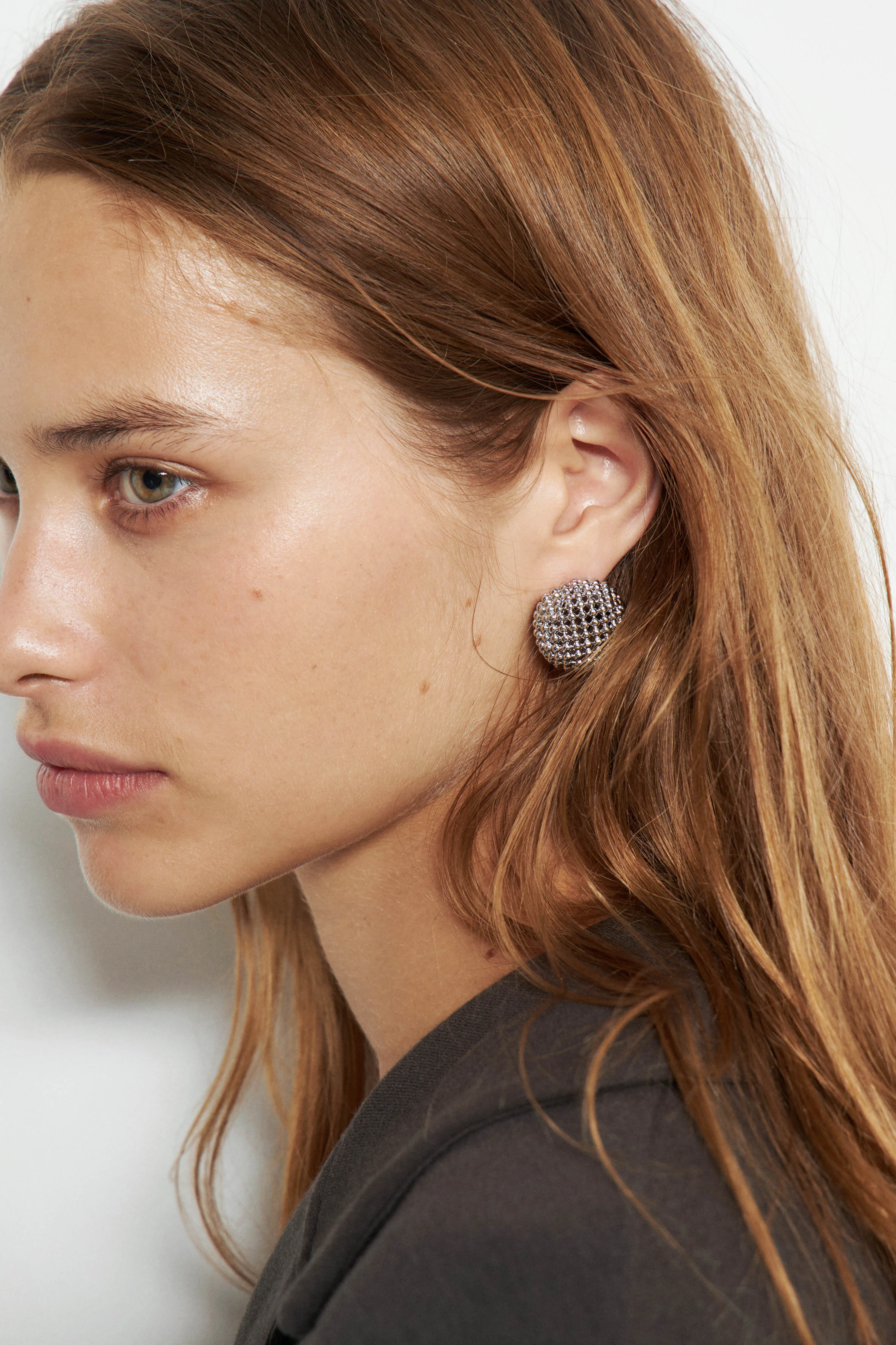 TEXTURED METAL EARRINGS