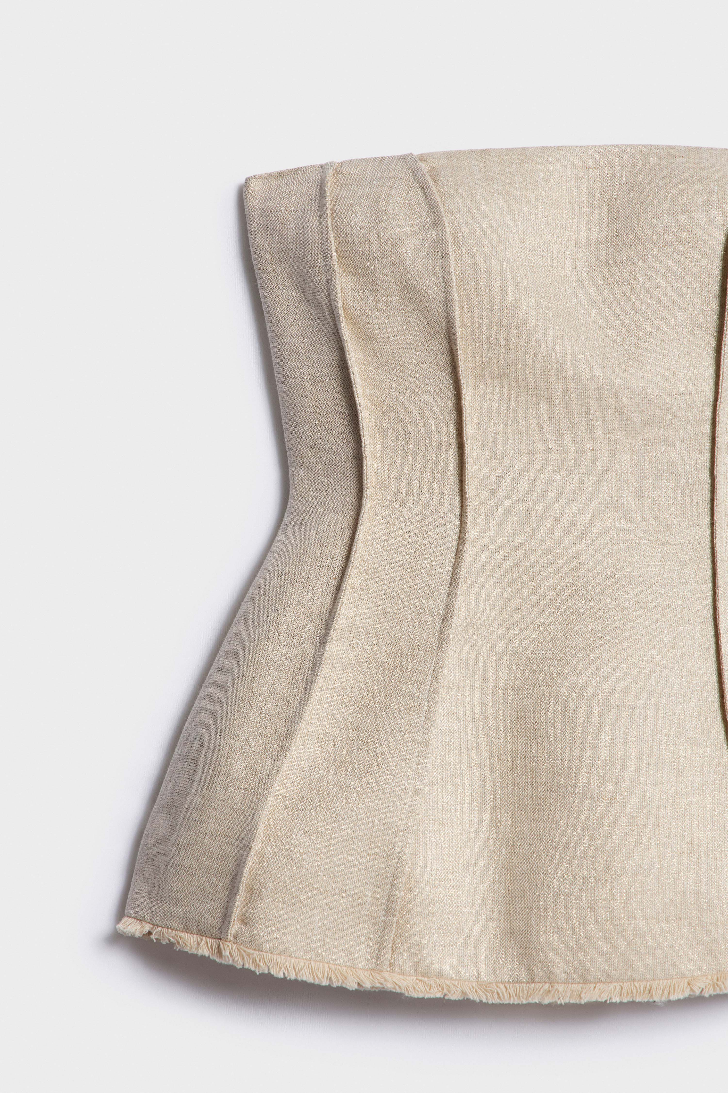 METALLIC THREAD LINEN HOURGLASS TOP - Image 8
